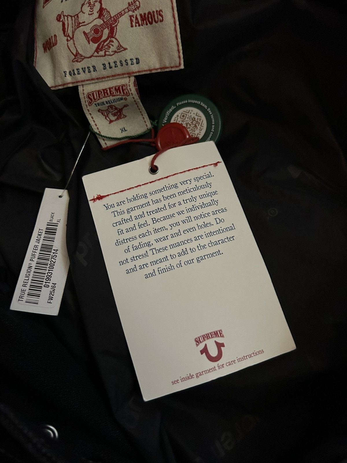 Supreme × True Religion Puffer True Religion x Supreme – Black Jacket Cappuccio Fur Size US XL / EU 56 / 4 - 8 Thumbnail