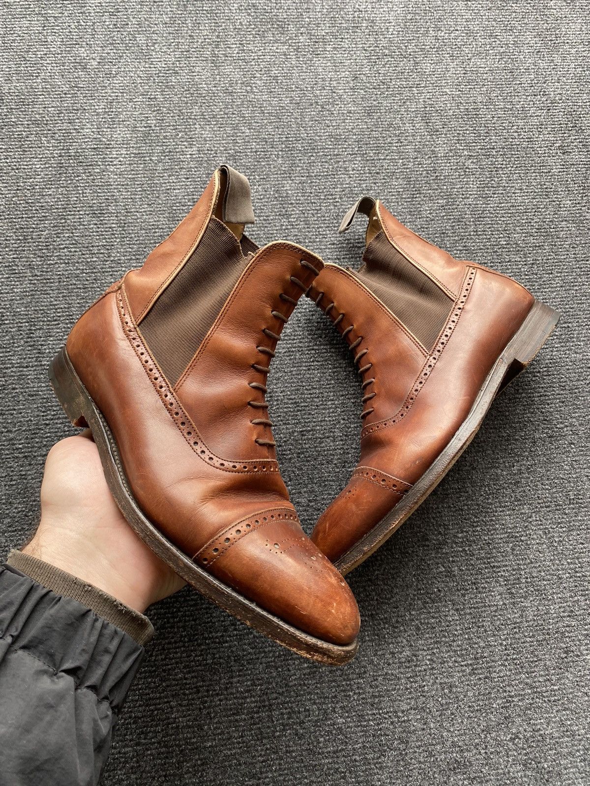 Handmade 🔥Bowen leather lace up chelsea uk6 1/2 boots rare handmade Size US 7.5 / EU 40-41 - 1 Thumbnail