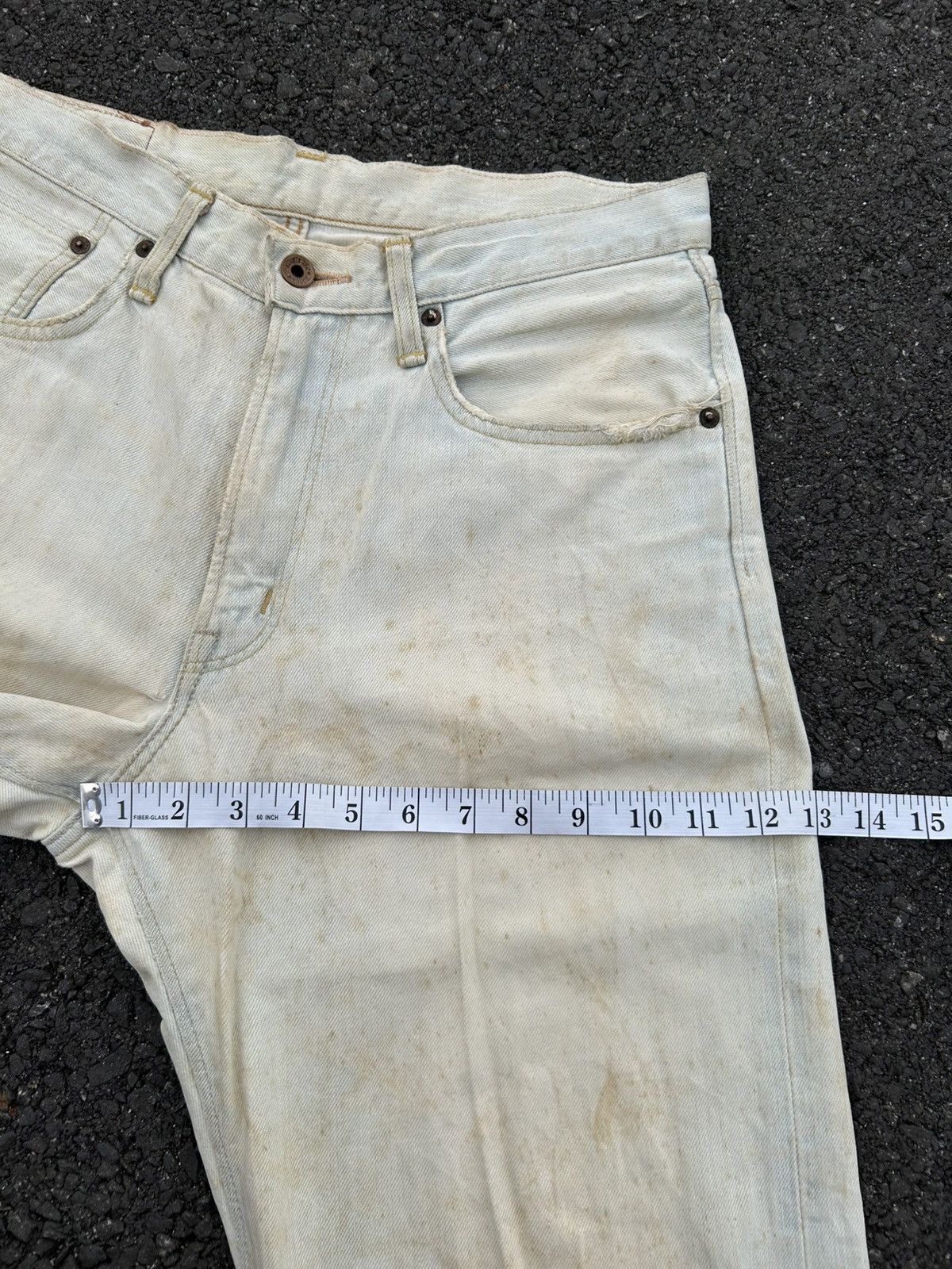 Kapital Thrashed Vintage Edwin 505z Selvedge Dirty Denim Jeans Size US 31 - 20 Thumbnail