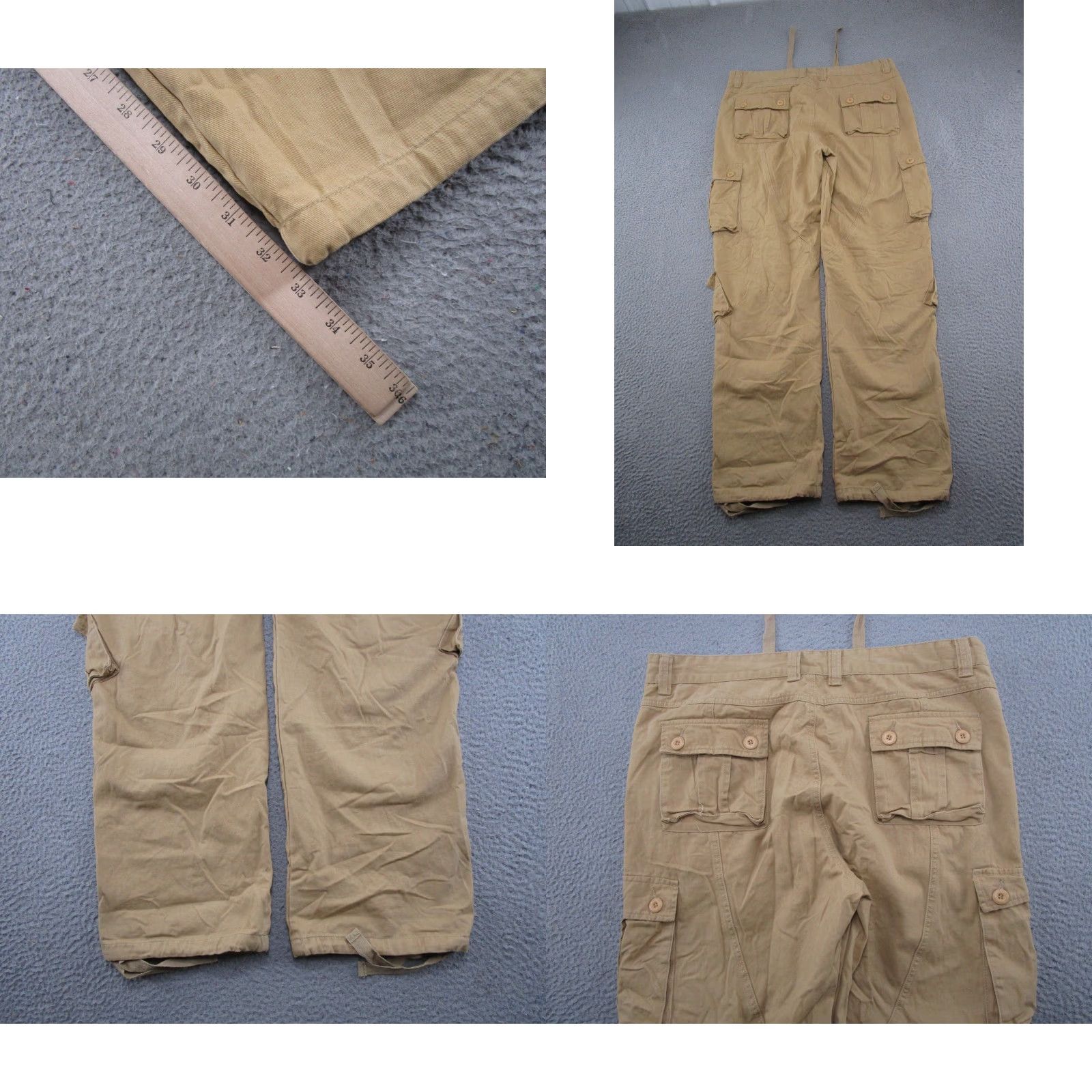 Vintage MustWay Mens Cargo Pants Size 40 Military Cargo Pants Yellow 40 Inch Waist Canvas Cotton Tapered Regular Front Flat Front Size US 40 / EU 56 - 9 Thumbnail