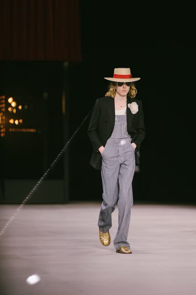 Celine CELINE BY HEDI SLIMANE 20SS HICKORY STRIPE OVERALLS Size US 28 / EU 44 - 2 Thumbnail