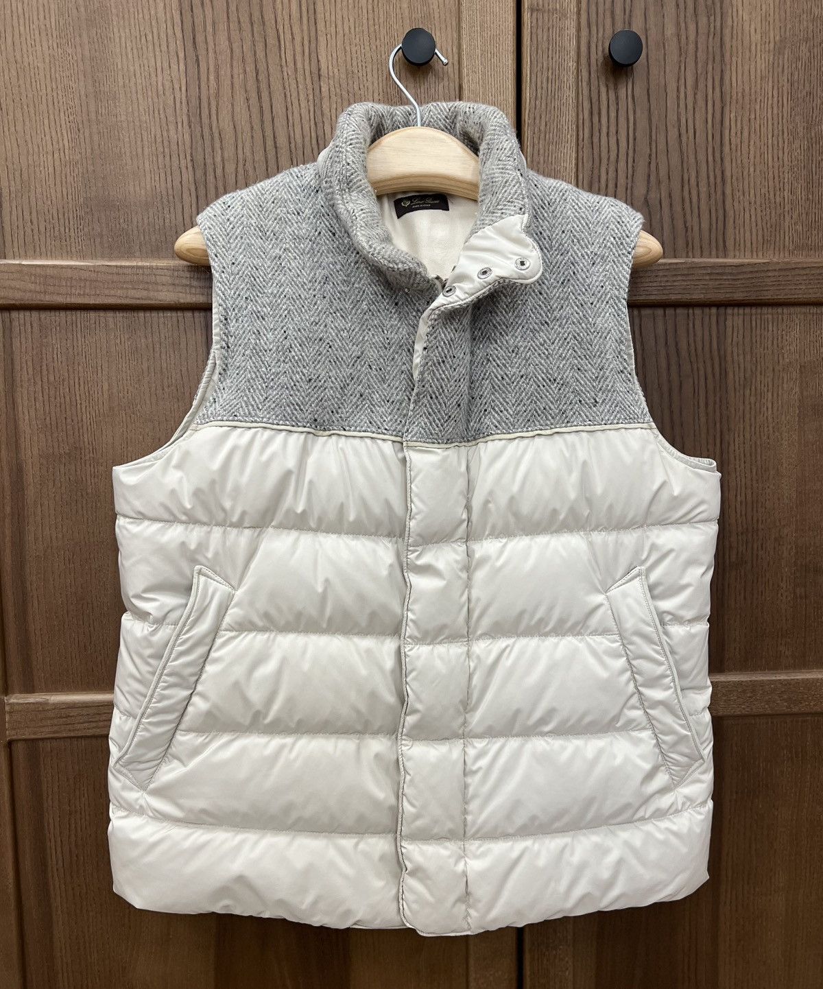 Loro Piana Loro Piana Cashmere Goose Down Padding Beige Vest Size US XL / EU 56 / 4 - 2 Thumbnail