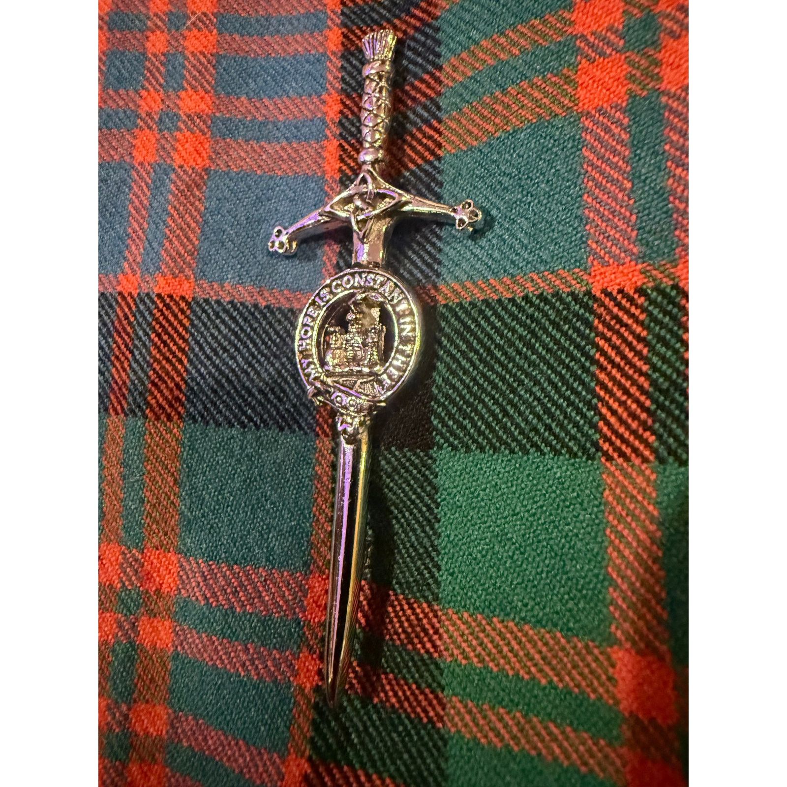 Other Vintage Scottish Wool Tartan Kilt Clan Crest Made inScotland Size US 44 / EU 60 - 2 Thumbnail