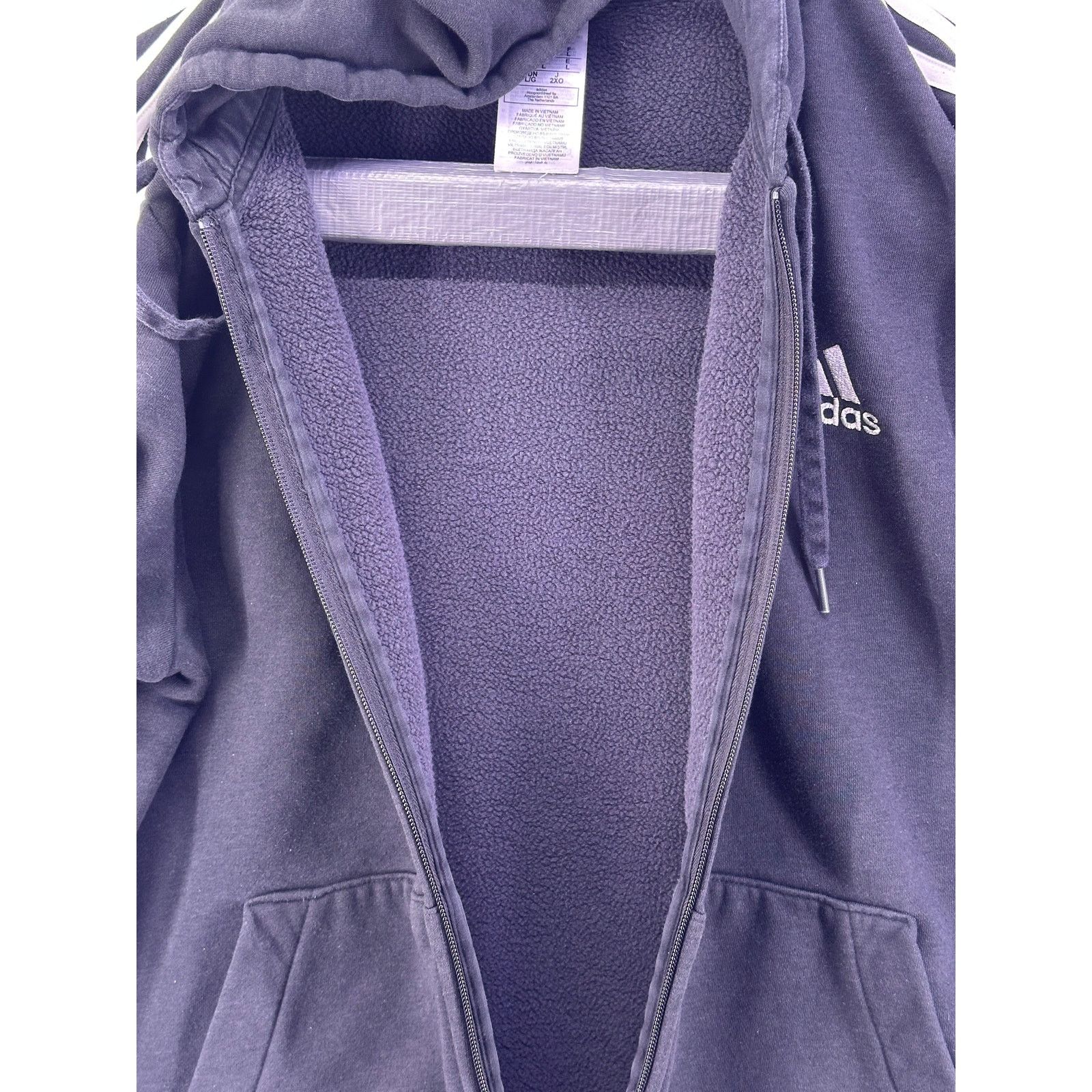 Adidas Adidas Black and White Zip Up Hoodie Size Large Size US L / EU 52-54 / 3 - 6 Thumbnail