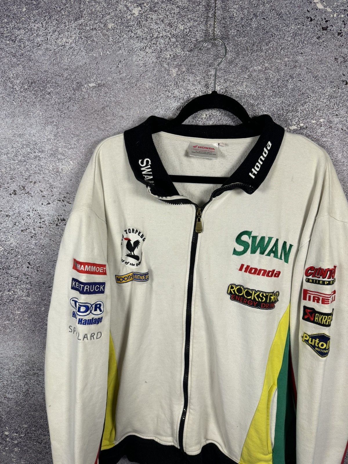 Honda × Vintage SWAN HONDA MOTOR SUPERBIKE RACING JACKET LONG SLEEVE FULL ZP Size US XL / EU 56 / 4 - 4 Thumbnail