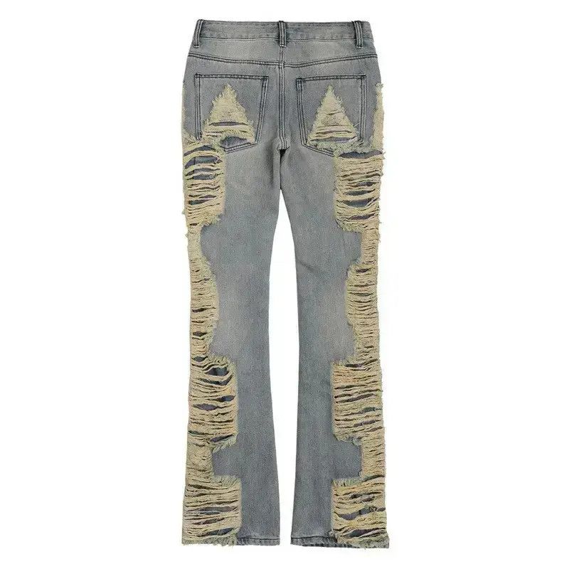 Japanese Brand Washed Ripped Frayed Jeans Pants with holes Size US 32 / EU 48 - 6 Thumbnail