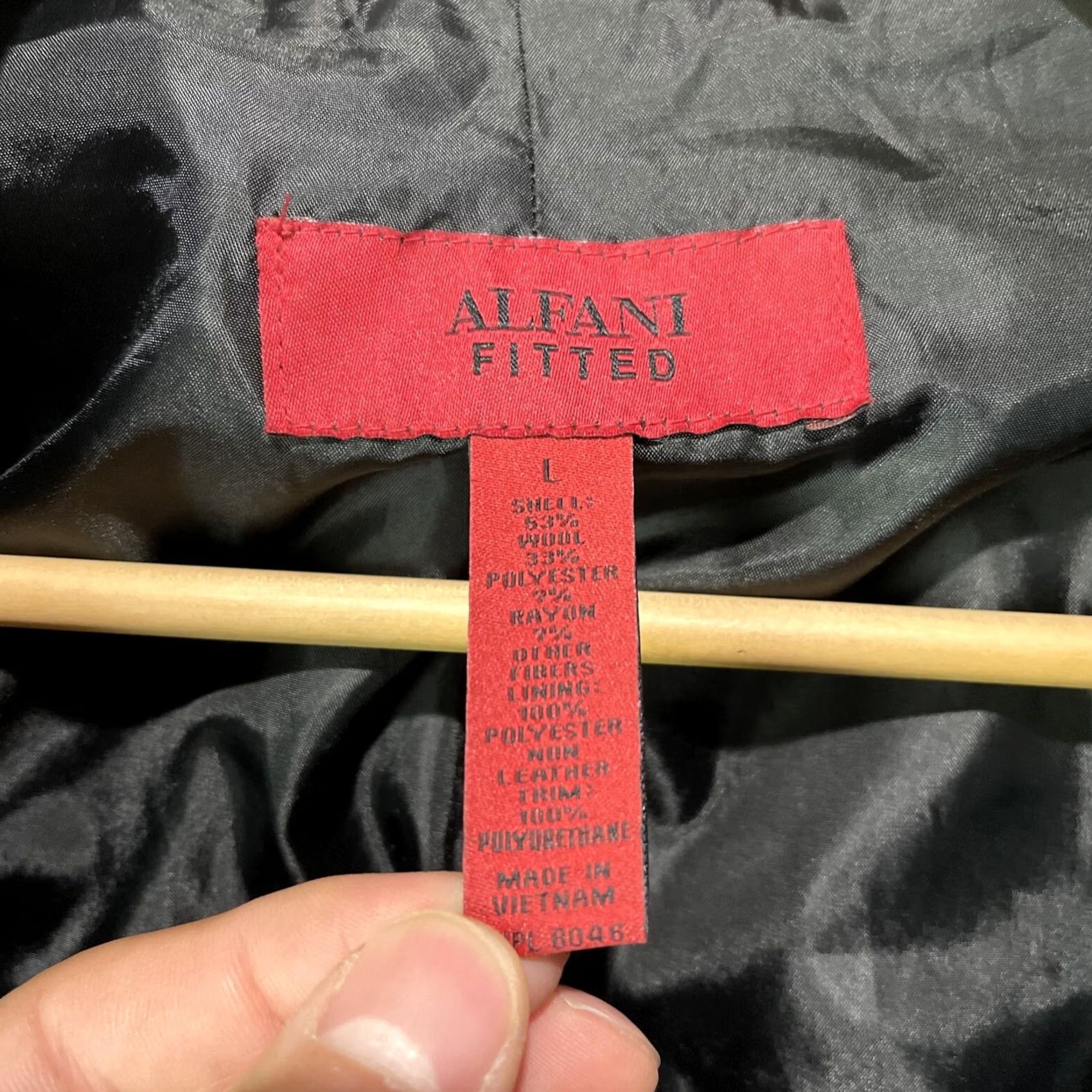 Alfani Alfani Jacket Mens Large Coat Button Up Full Zip Wool Blend Black Lined Size US L / EU 52-54 / 3 - 5 Thumbnail