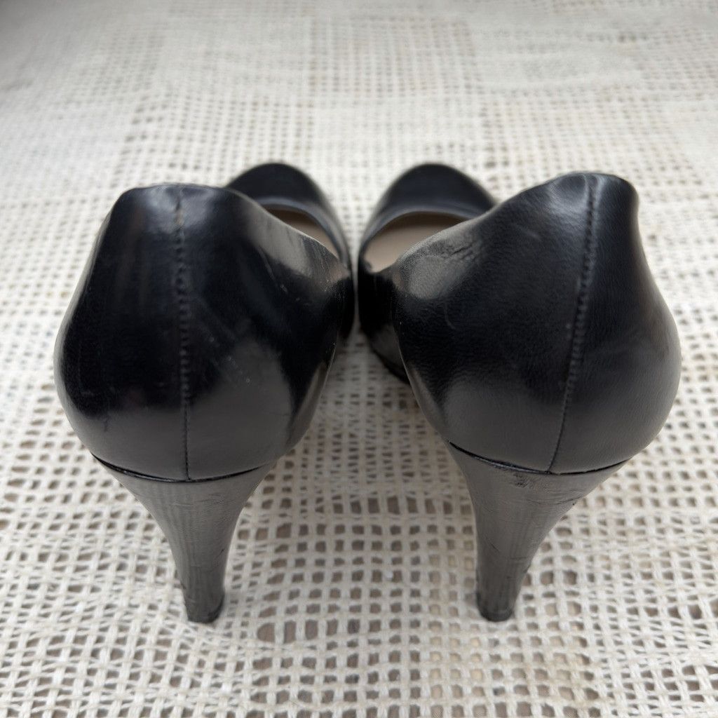 Franco Sarto Franco Sarto Womens 8 Napoli Pump Black Leather Heel (8.5) Size US 8 / IT 38 - 6 Thumbnail