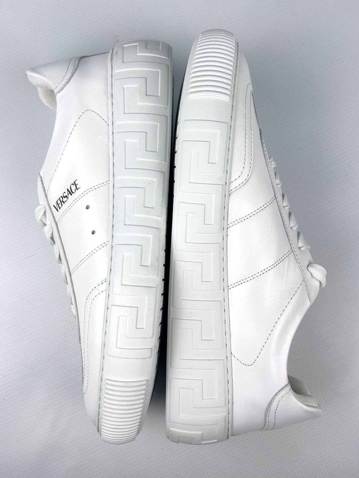 Versace Versace Greca White Leather Sneakers Men US 10 EU 43 Size US 10 / EU 43 - 5 Thumbnail