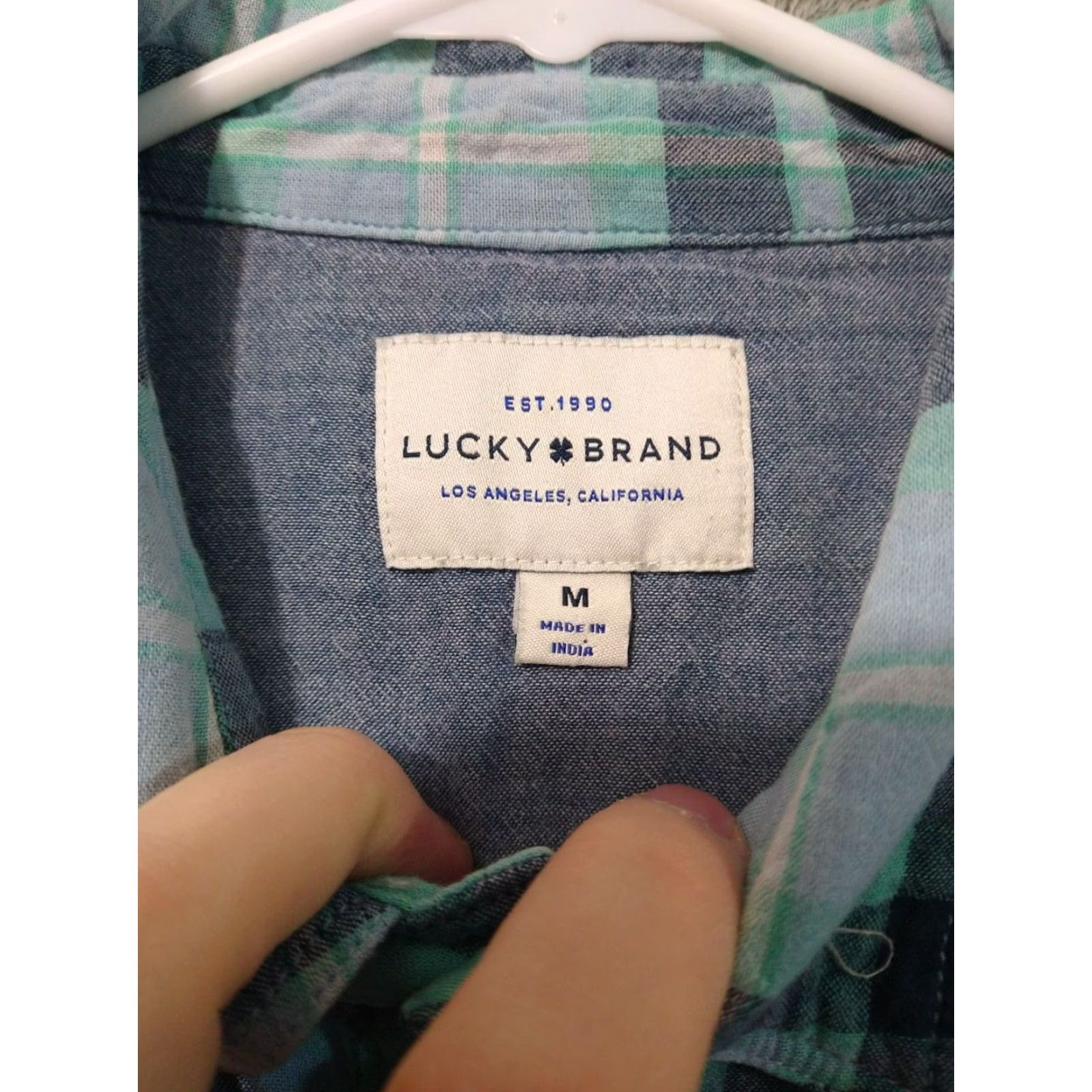 Lucky Brand Lucky Brand Shirt Mens Medium Blue Plaid Flannel Pearl Snap Long Sleeve Cotton Size US M / EU 48-50 / 2 - 7 Thumbnail