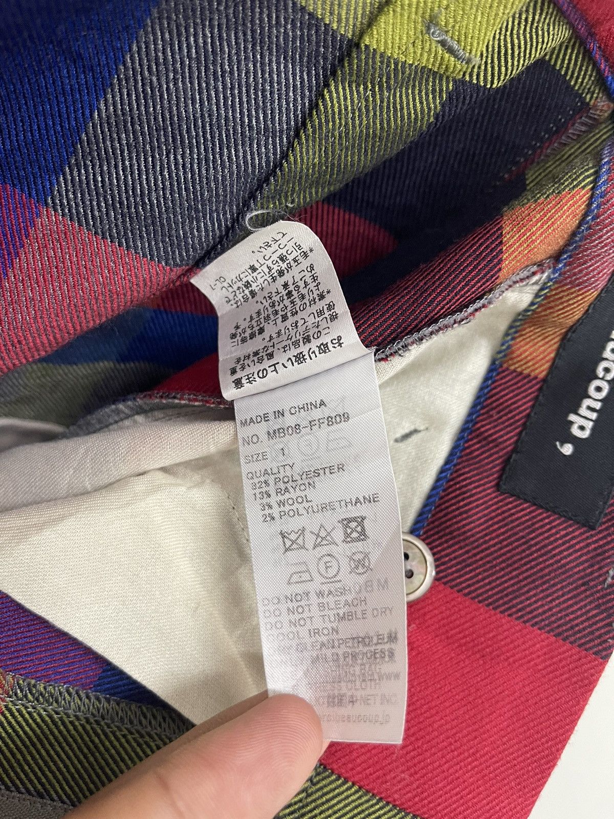 Issey Miyake Rare Vintage MERCIBEAUCOUP Issey Miyake Plaid Pant Size US 29 - 10 Thumbnail