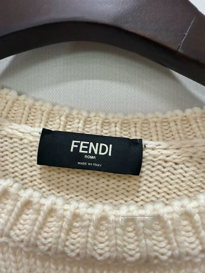 Fendi Fendi Beige Woolen Sweater Size US L / EU 52-54 / 3 - 2 Thumbnail