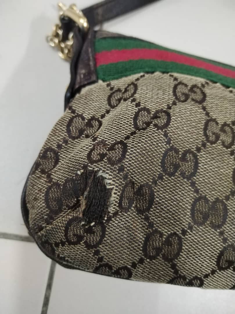 Gucci × Vintage Final Drop🔥Vtg Gucci Sherry Line GG Pattern Mini Hand Bag Size ONE SIZE - 6 Thumbnail