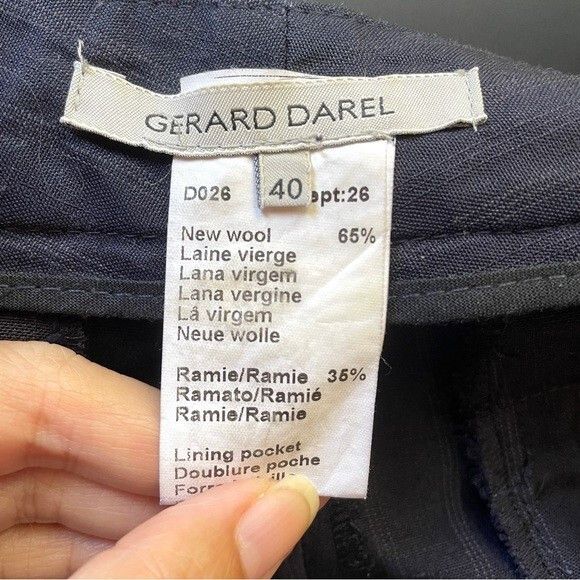 Gerard Darel Gerard Darel Navy Pinstripe Wool Straight Leg Trousers - M Size 28" / US 6 / IT 42 - 8 Thumbnail