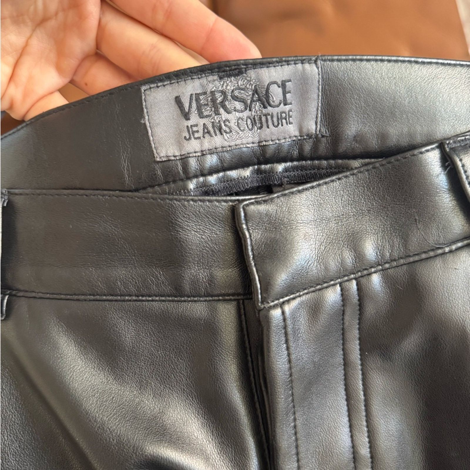 Versace Versace Men’s Faux Leather Studded Pants Size US 30 / EU 46 - 3 Thumbnail