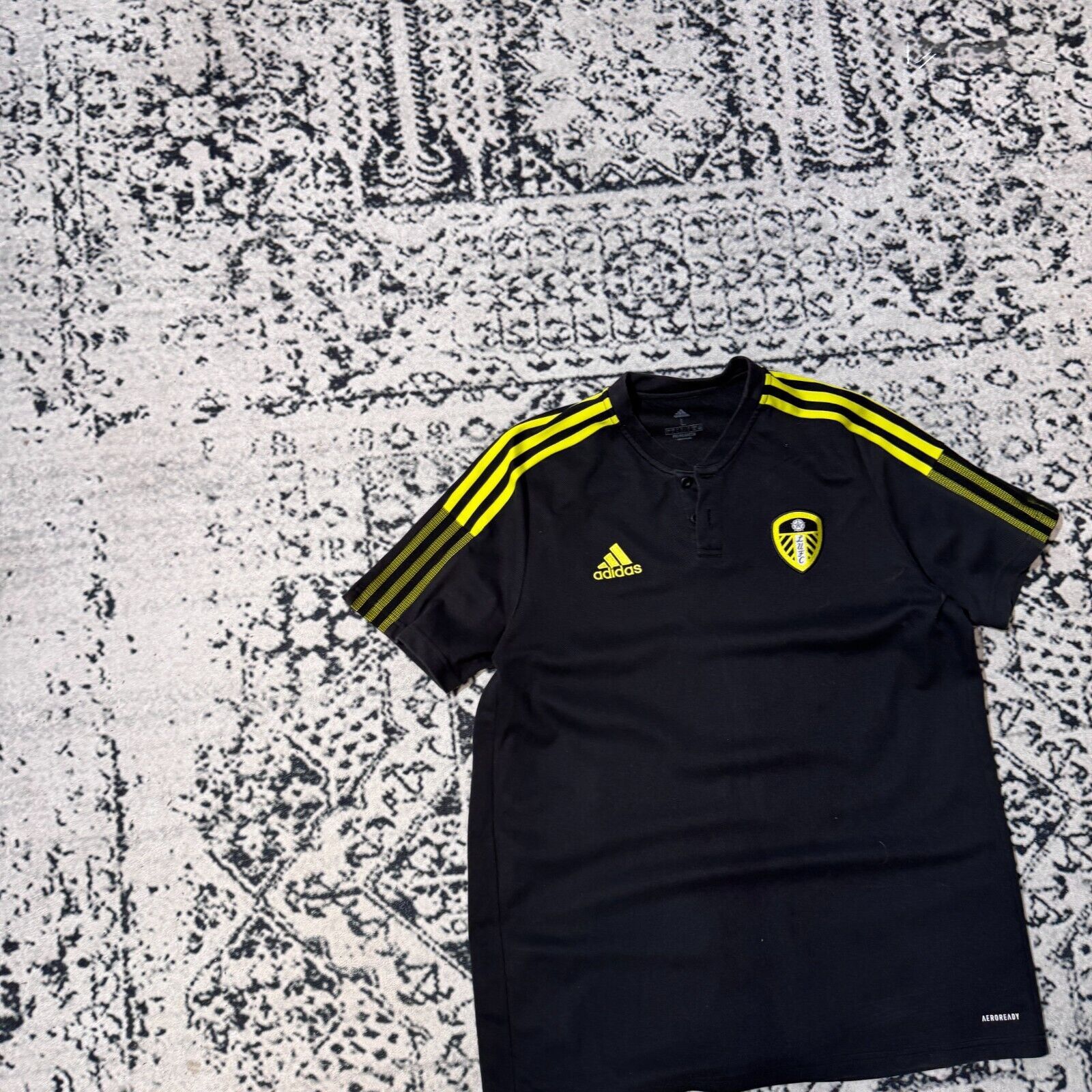 Adidas × Vintage Vintage Adidas Black Polyester Jersey T-Shirt Size L Spelout Size US L / EU 52-54 / 3 - 4 Thumbnail