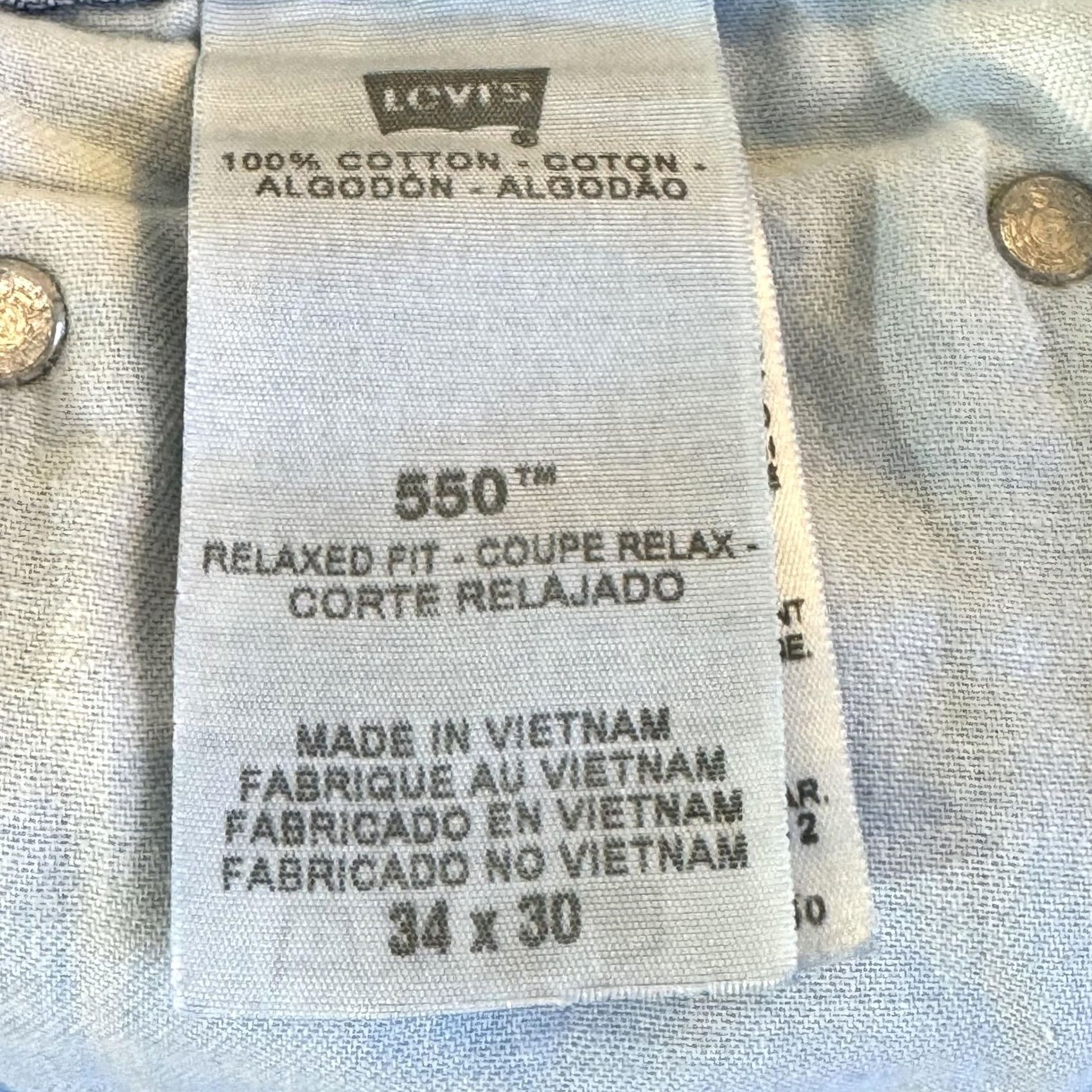 Levi's Levi's 550 Jeans Mens 34x30 Blue Relaxed Fit Tapered Leg Denim Pants Size US 34 / EU 50 - 6 Thumbnail