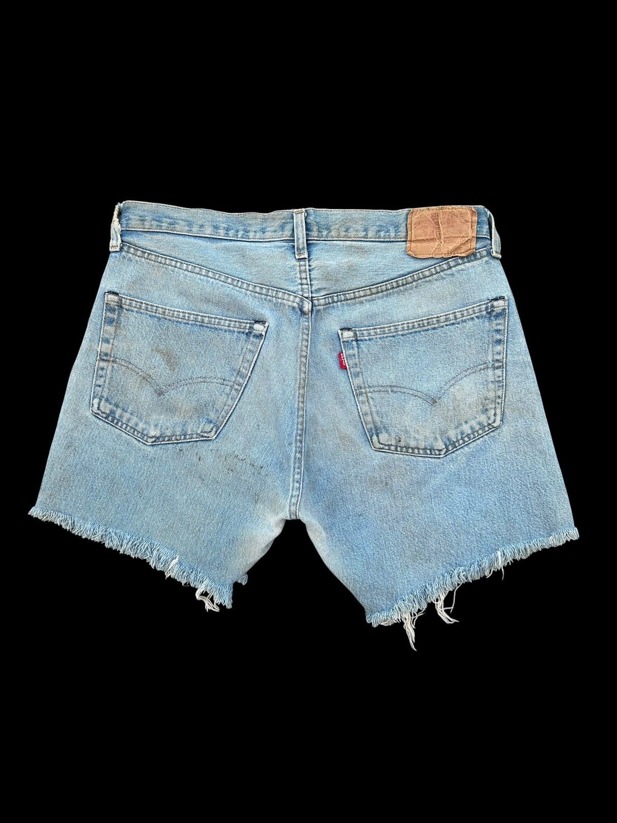 Kapital 80's THRASHED Levis 524 Selvedge Distressed Short Denim Jean Size US 34 / EU 50 - 3 Thumbnail