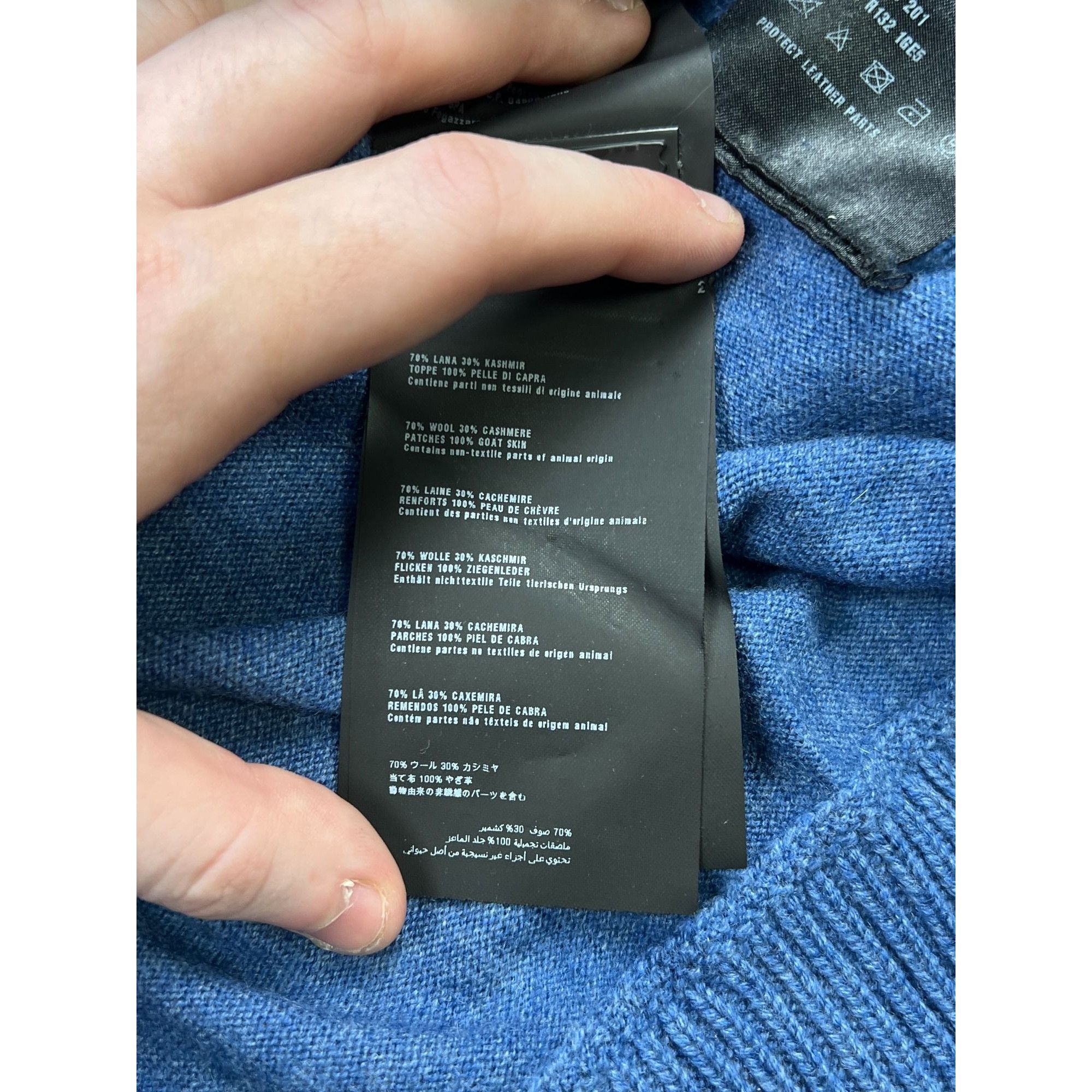 Prada Prada Blue Wool Cashmere Crew Neck Sweater (Y1015) Size US L / EU 52-54 / 3 - 5 Thumbnail