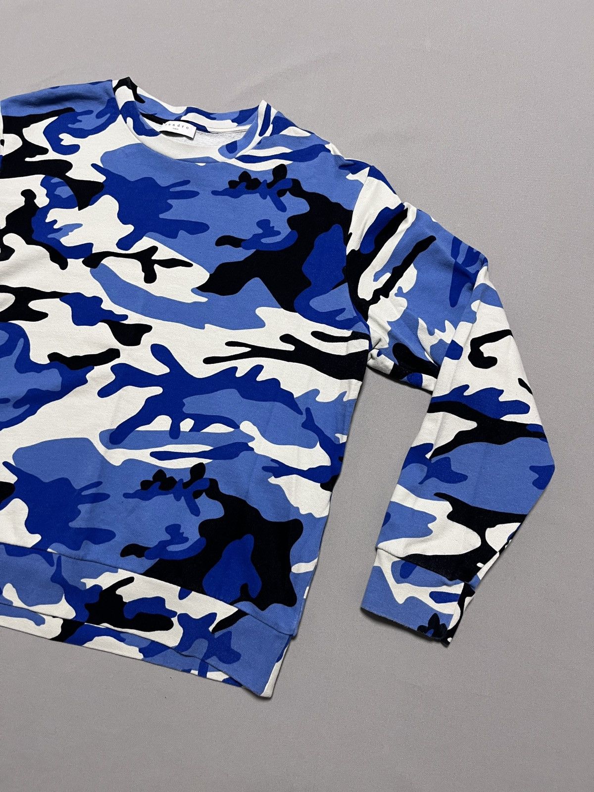 Sandro 2024 Paris Blue Camo Sweatshirt