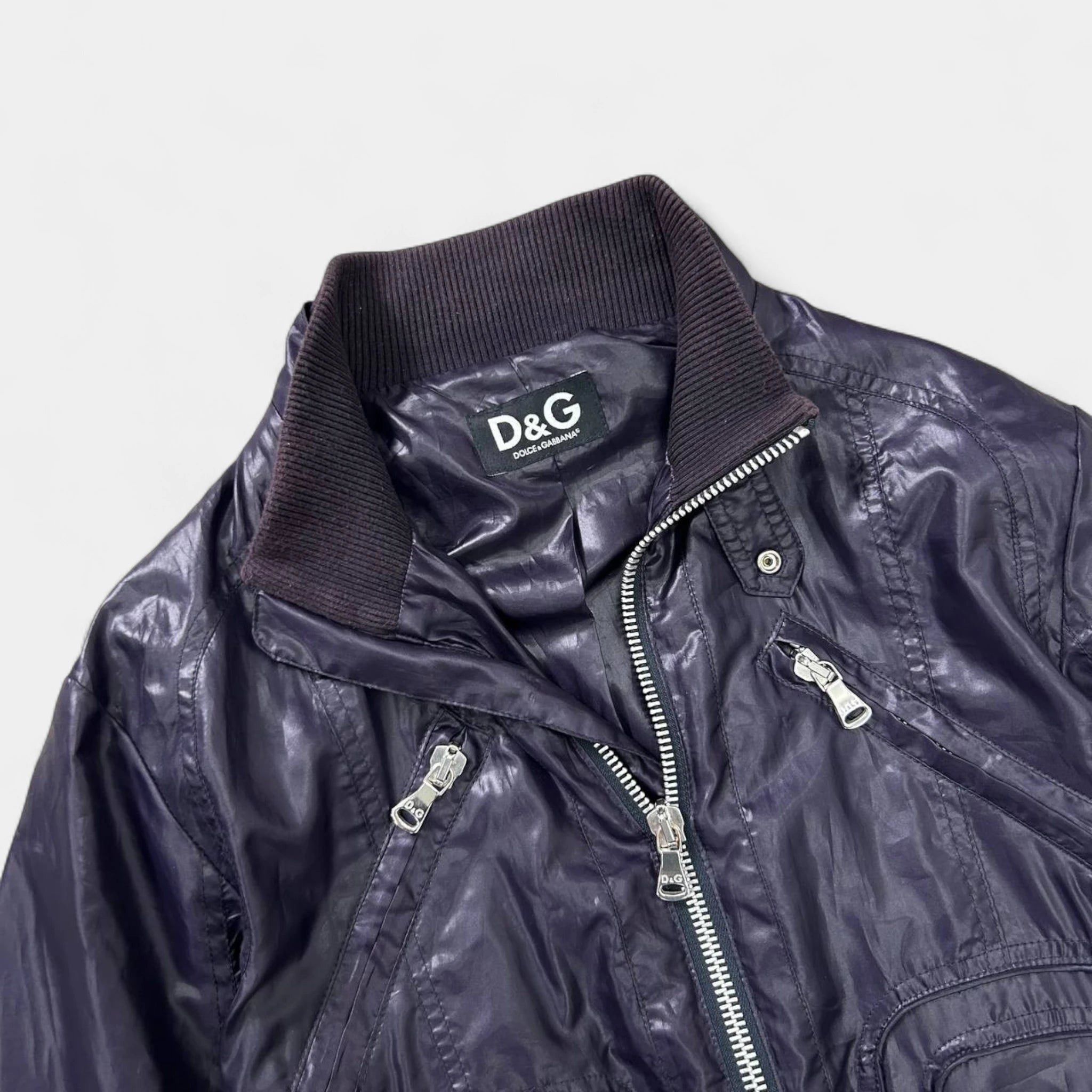 Dolce & Gabbana Dolce & Gabbana Light Nylon Purple Bomber Jacket Size US M / EU 48-50 / 2 - 2 Thumbnail