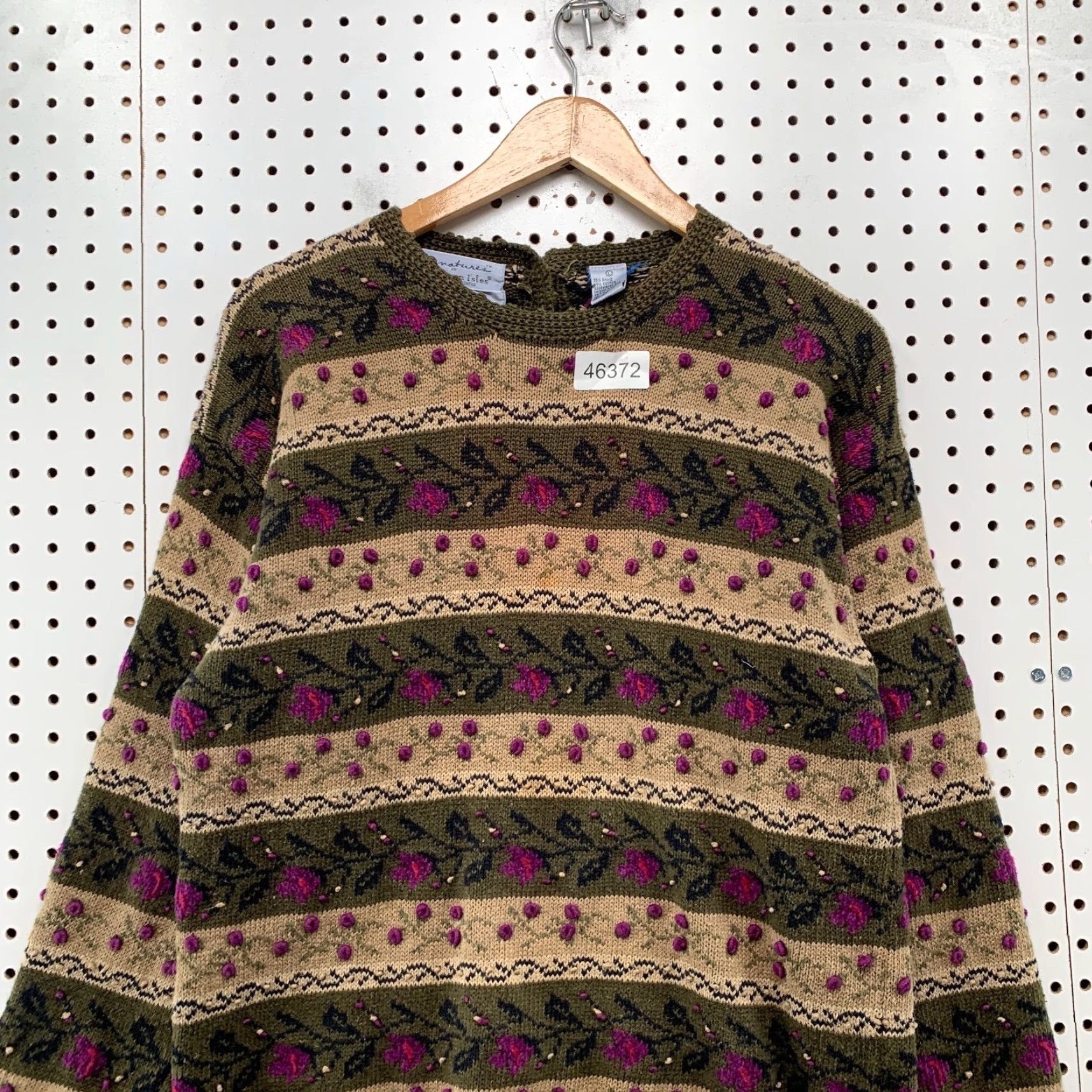 Vintage VINTAGE Signature Northern Isle Hand Embroidered Sweater Womens L Floral Ramie Grandma Size L / US 10 / IT 46 - 5 Thumbnail