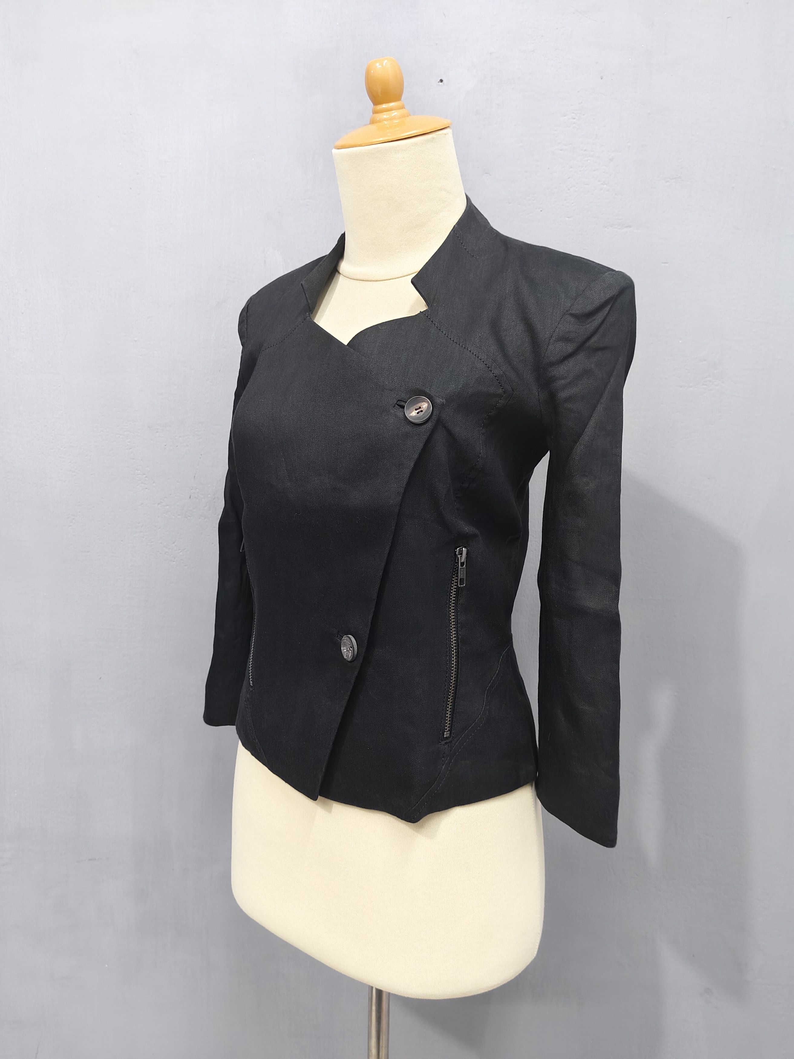 Helmut Lang 00s Helmut Lang- Asymmetrical Wrap Minimalist Blazer Jacket Size S / US 4 / IT 40 - 3 Thumbnail