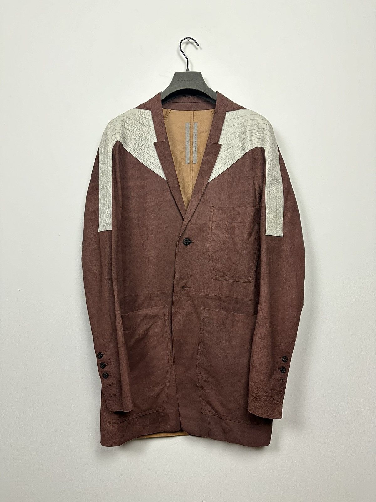 Rick Owens SS21 ‘PHLEGETHON’ Blistered Paper Lamb Lido Jacket Size US S / EU 44-46 / 1 - 2 Thumbnail
