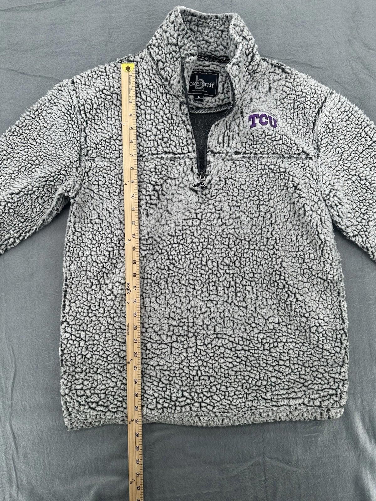 Other Boxercraft Women 1/4 Zip TCU Logo Sherpa Pullover Size L / US 10 / IT 46 - 4 Thumbnail