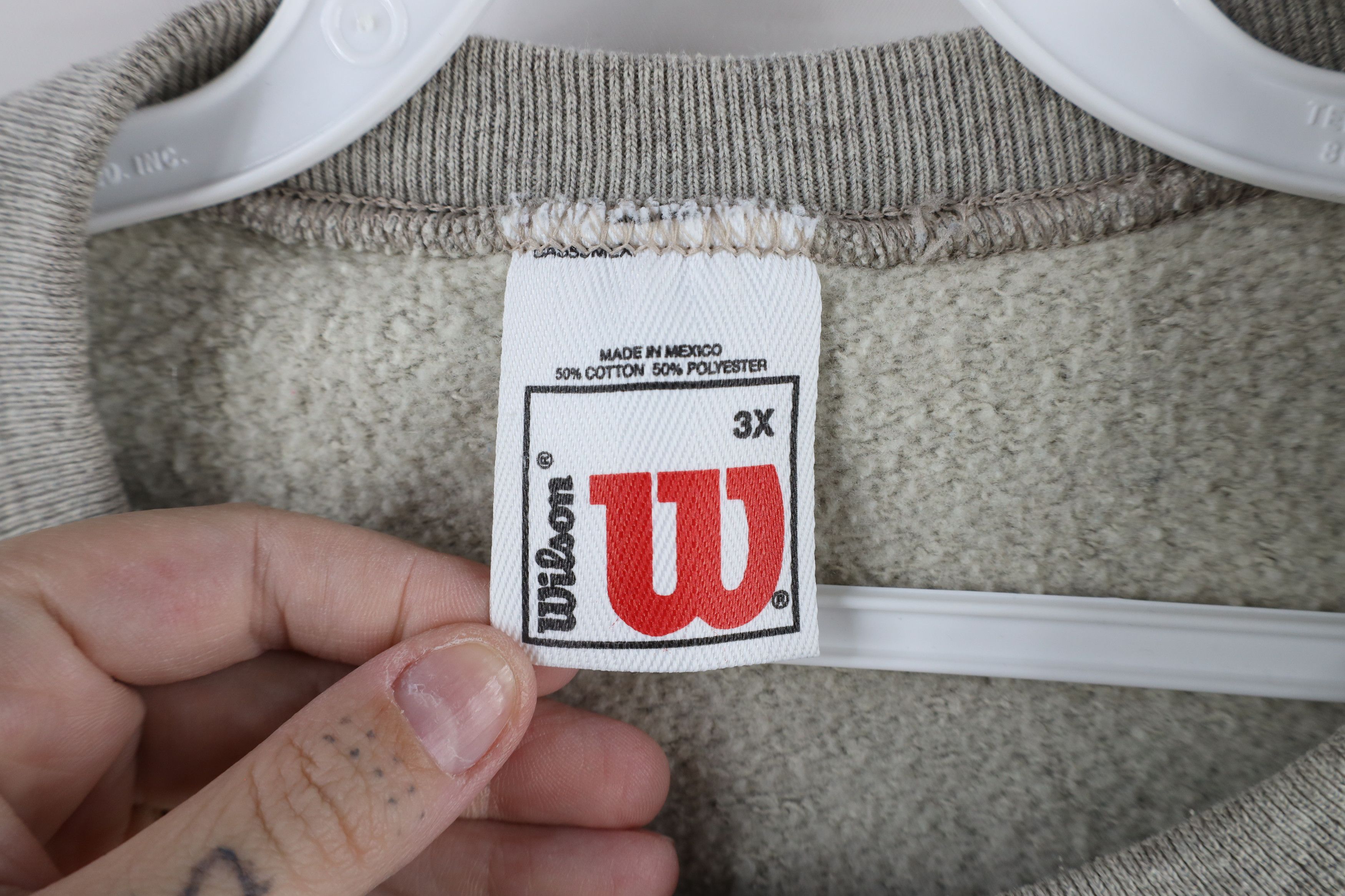 Vintage Vintage 90s Wilson Blank Heavyweight Sweatshirt Heather Gray Size US XXL / EU 58 / 5 - 8 Thumbnail