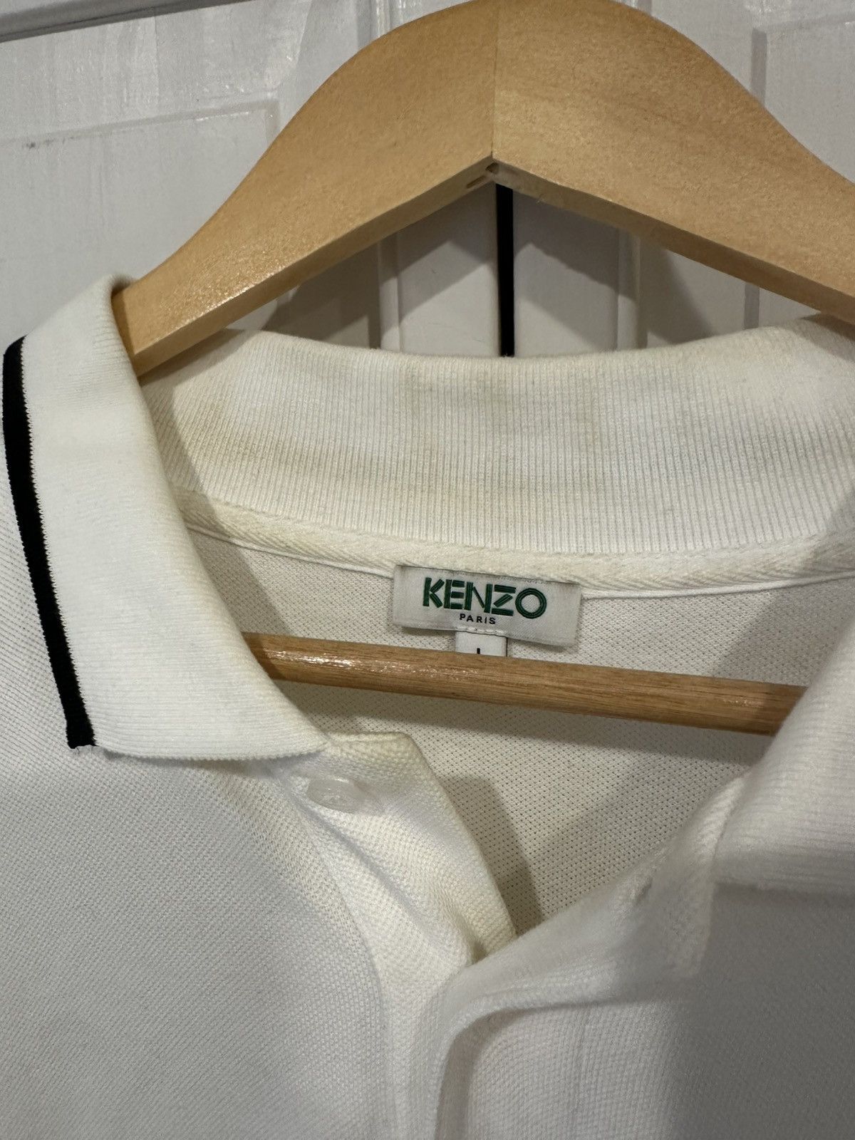 Kenzo Kenzo - Tiger Crest Long Sleeve White Polo Size US L / EU 52-54 / 3 - 3 Thumbnail