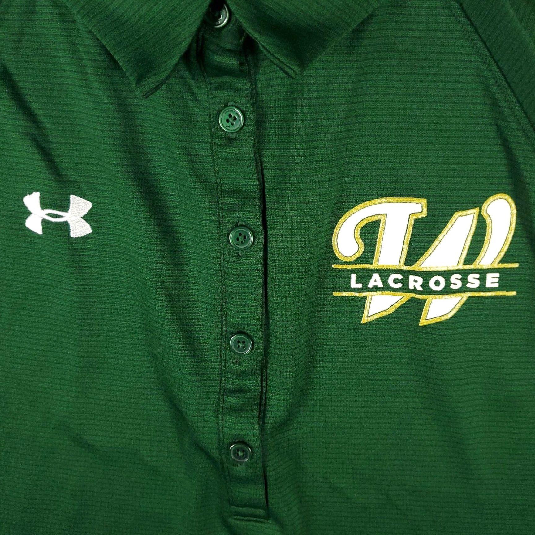 Under Armour Under Armour Polo Shirt Womens Large Green Lacrosse Short Sleeve Shirt Polo Womens Large Green Lacrosse Short Sleeve Under Armour Size S / US 4 / IT 40 - 3 Thumbnail