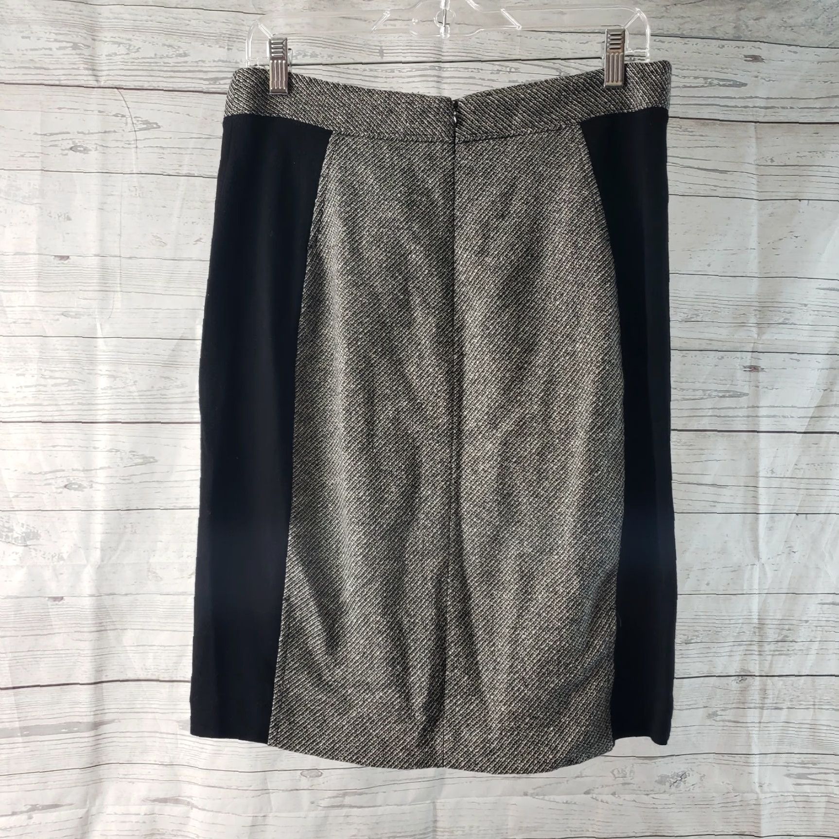 Vintage Yoana Baraschi Womens Skirt Sz 10 Black Wool Blend Pencil Knee Length Zip Size 32" / US 10 / IT 46 - 2 Thumbnail