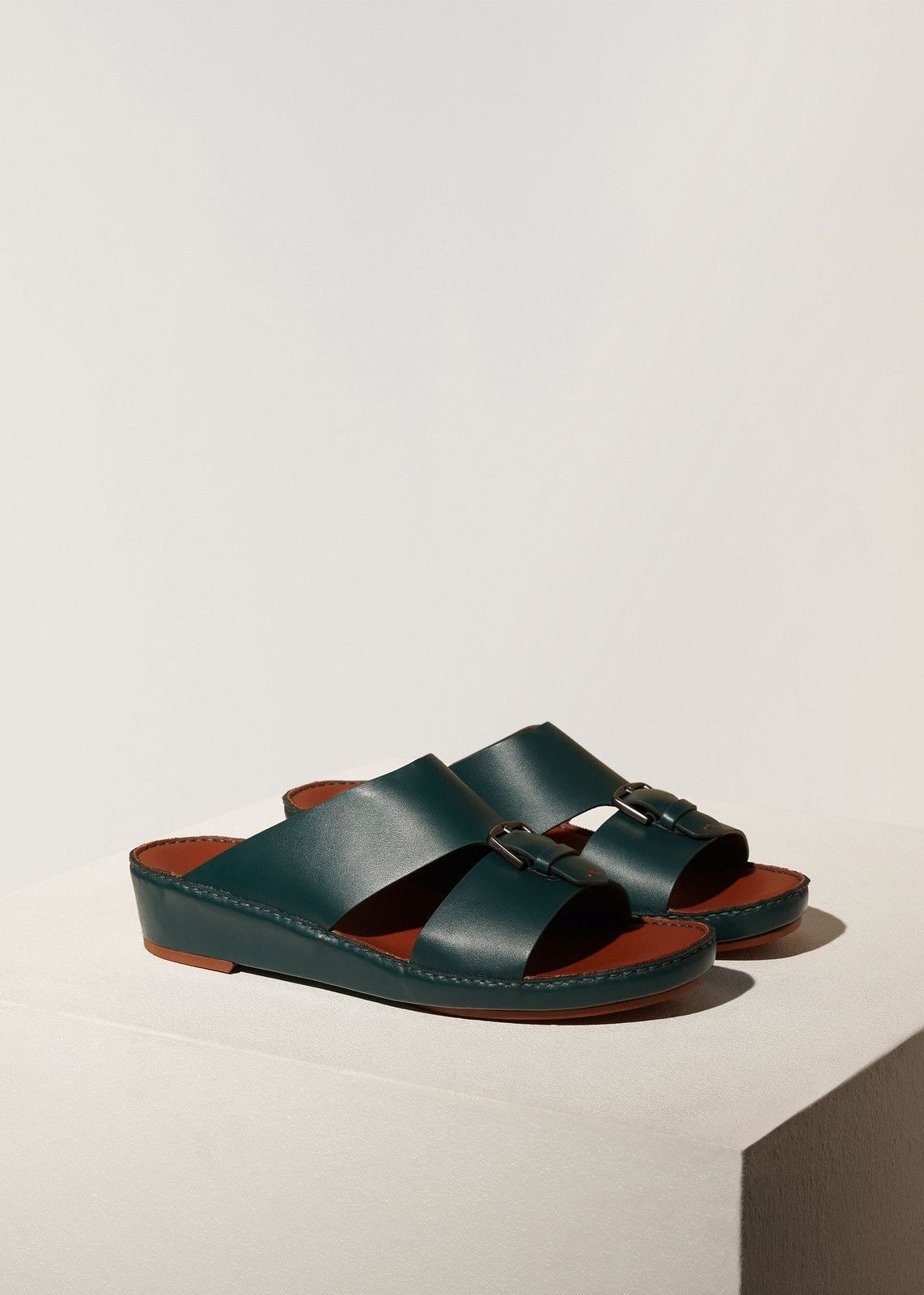 Loro Piana o1srvl11e1024 Open Toe Sandal in Dark Green Size US 11 / EU 44 - 2 Thumbnail