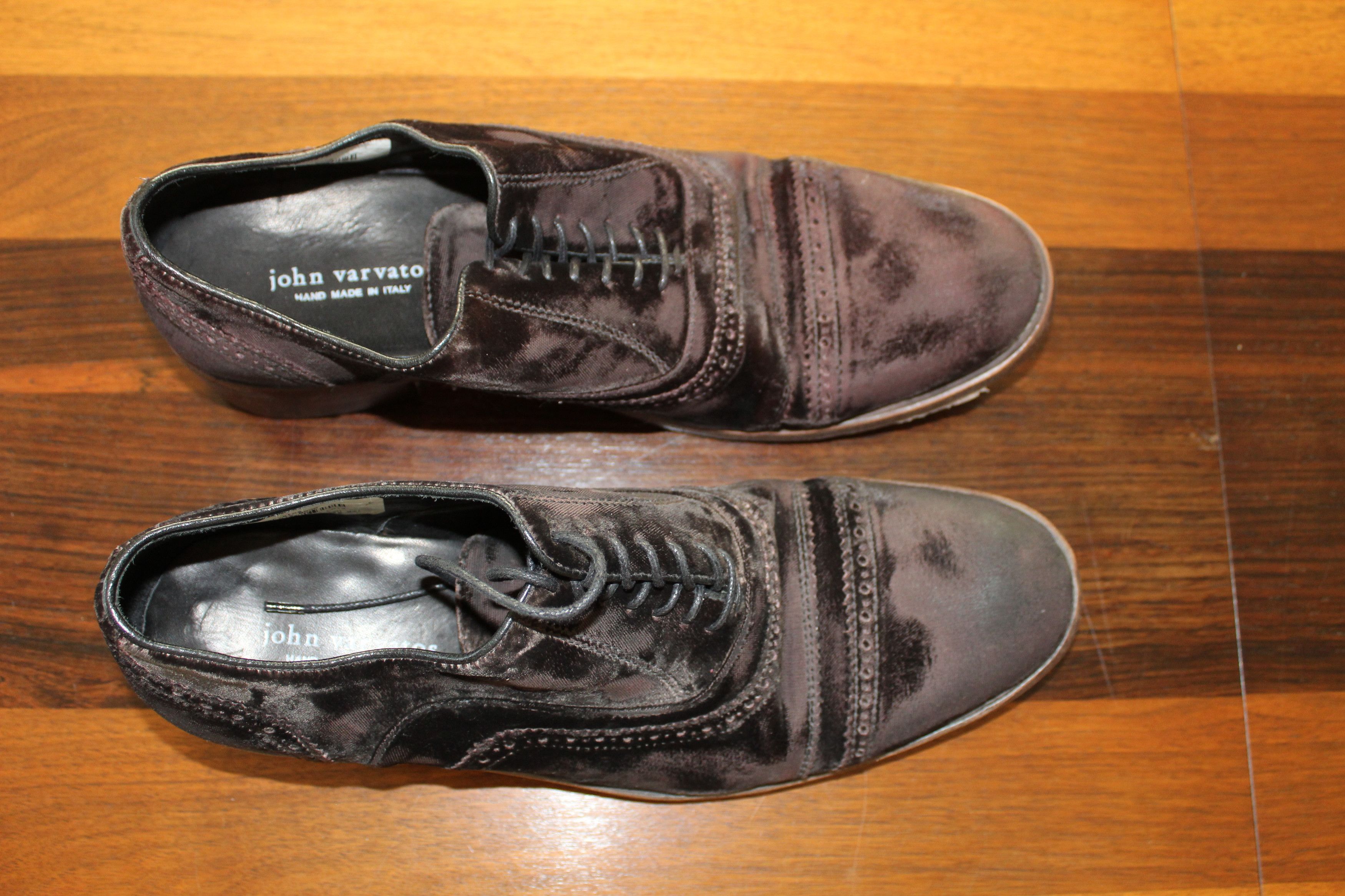John Varvatos Varvatos #2122 “Parisian Double Balmoral” – Oxblood Velvet Size US 11 / EU 44 - 9 Thumbnail