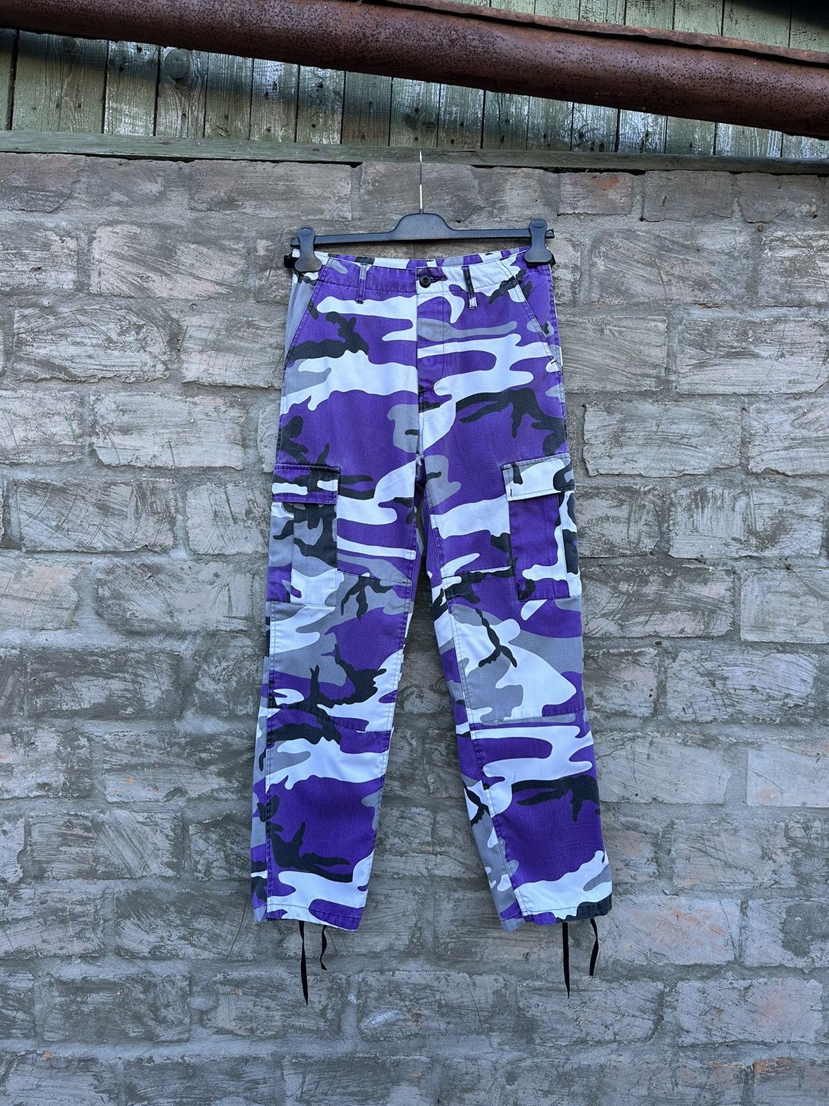 Rothco × Vintage Vintage Y2K Mil-Tec Purple Camo Travis Style Cargo Pants Size US 30 / EU 46 - 4 Thumbnail