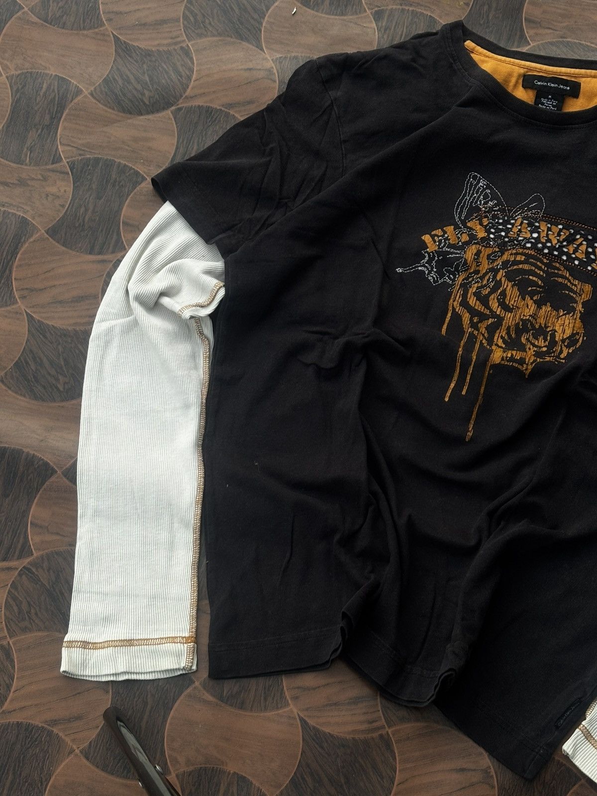 Calvin Klein Calvin Klein Jeans Y2K Tiger Graphic Layered Longsleeve Tee Size US XS / EU 42 / 0 - 3 Thumbnail