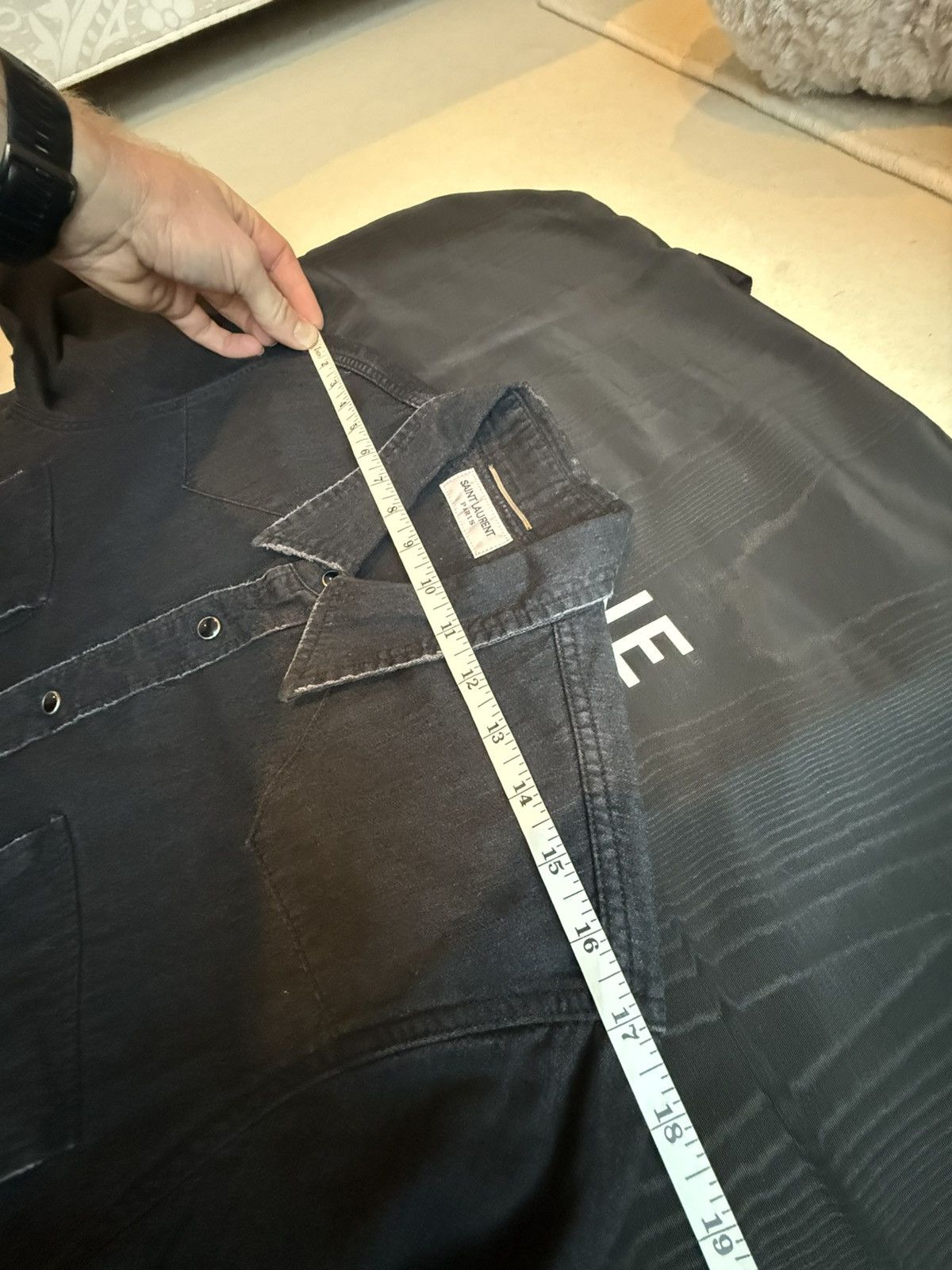 Saint Laurent Paris SS16 Saint Laurent surf sound crash black denim shirt Hedi M Size US M / EU 48-50 / 2 - 5 Thumbnail