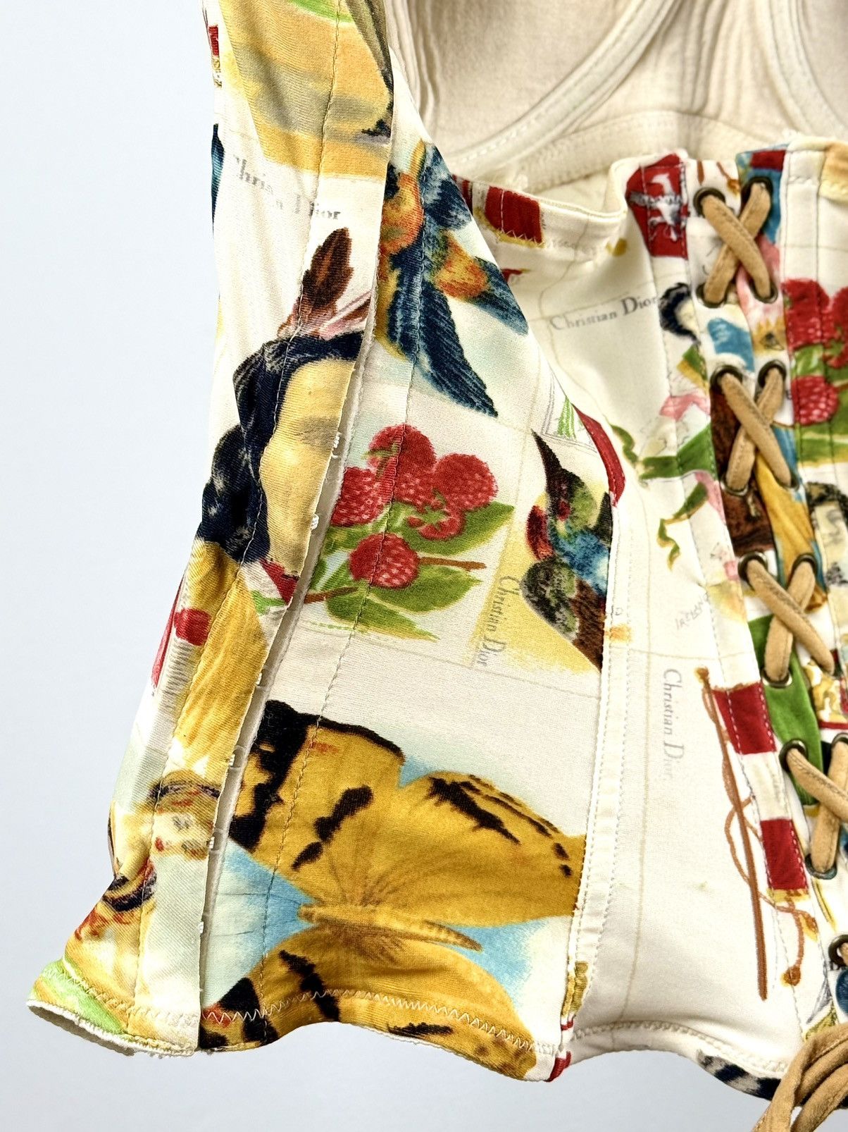 Dior Dior - John Galliano - SS/02 - Stamp Print - Bustier Corset Size XS / US 0-2 / IT 36-38 - 16 Thumbnail