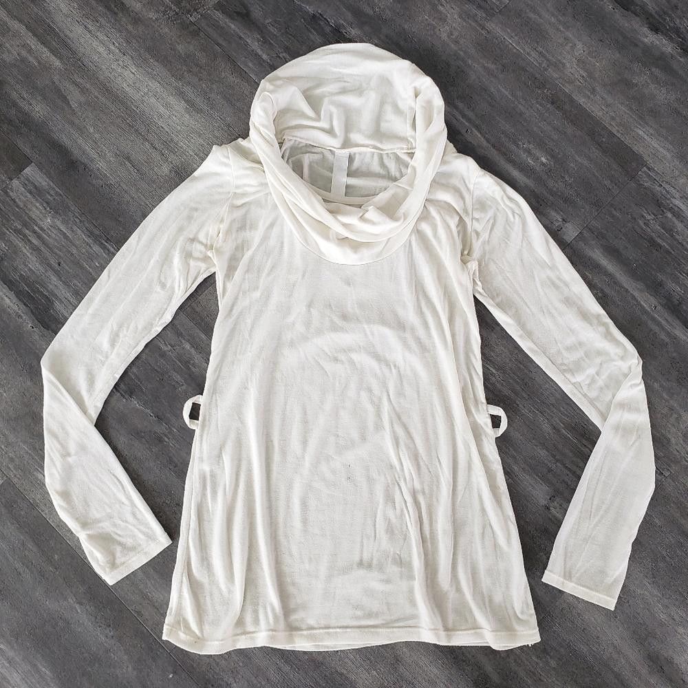 Designer White Basic Aymara Long Sleeve Turtleneck Mini Size S / US 4 / IT 40 - 1 Thumbnail