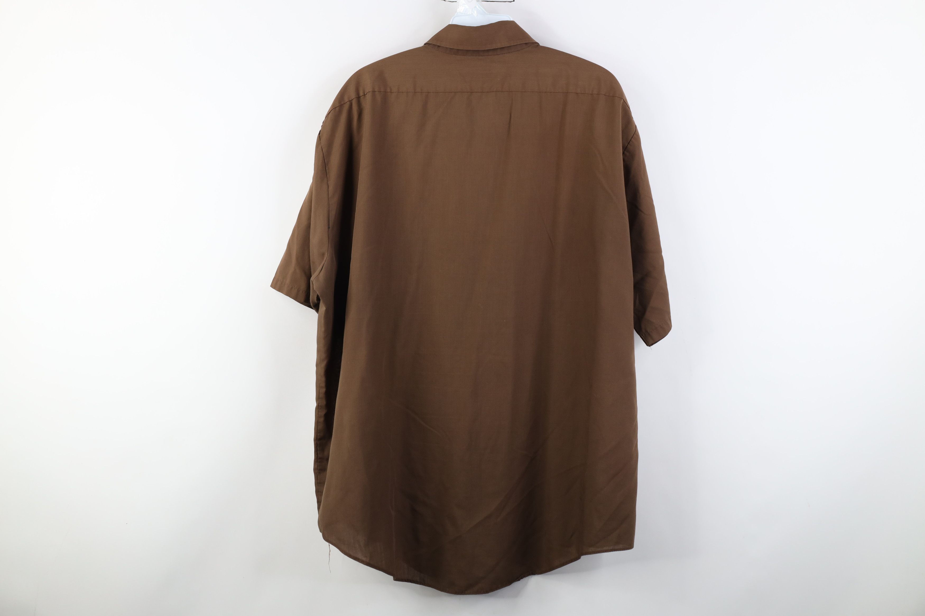 Vintage Vintage 70s Streetwear Short Sleeve Button Shirt Brown Size US XL / EU 56 / 4 - 15 Thumbnail