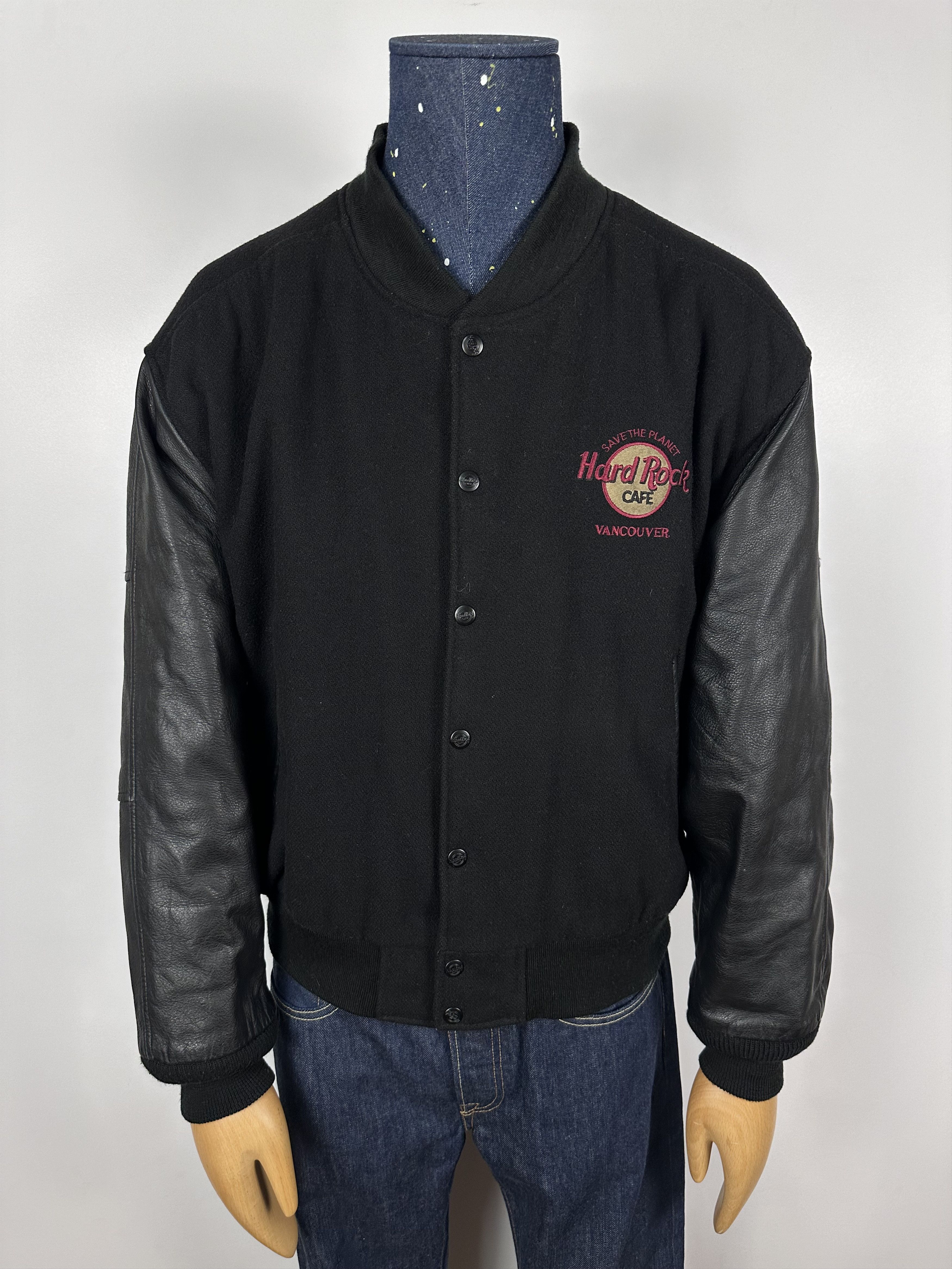 Grailed × Hard Rock Cafe × Vintage Hard Rock Cafe Varsity Bomber Jacket Vancouver Wool Leather Size US L / EU 52-54 / 3 - 4 Thumbnail