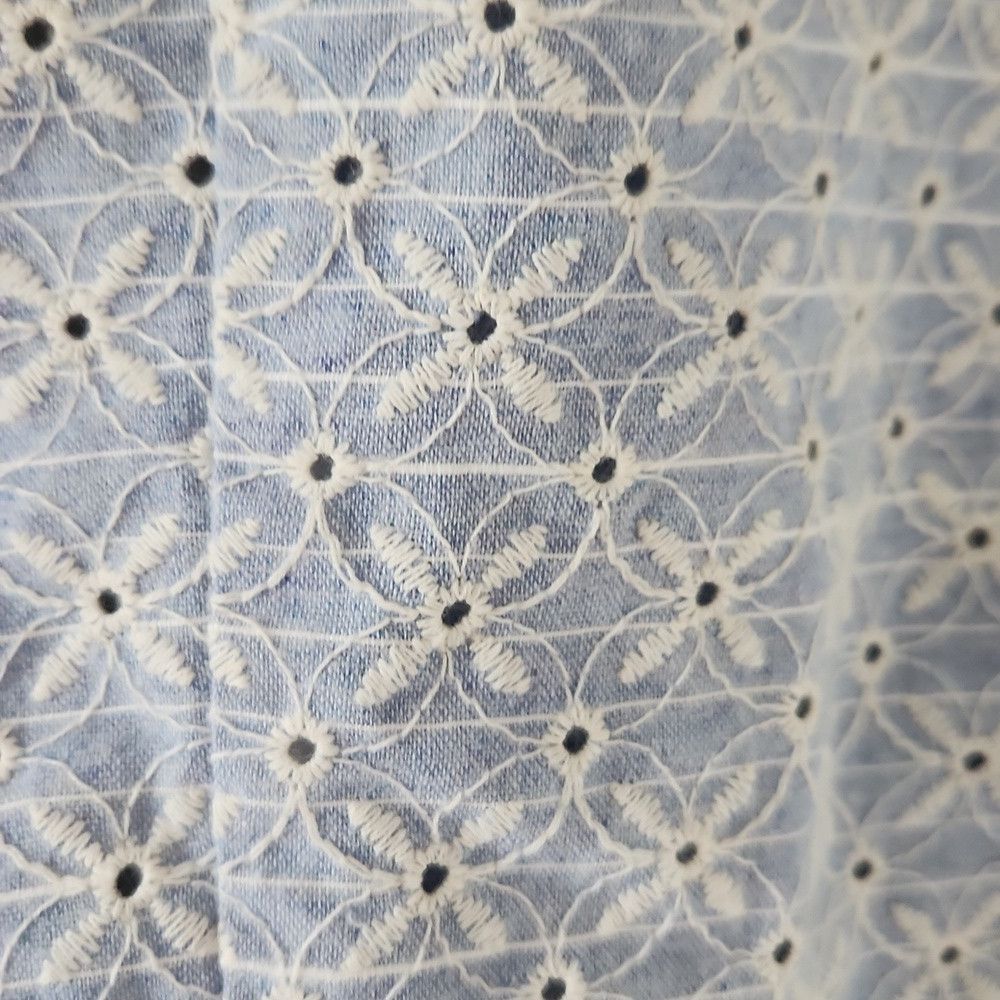 Zara ZARA | Eyelet Jacket Embroidered Blue Sz XS Size XS / US 0-2 / IT 36-38 - 4 Thumbnail
