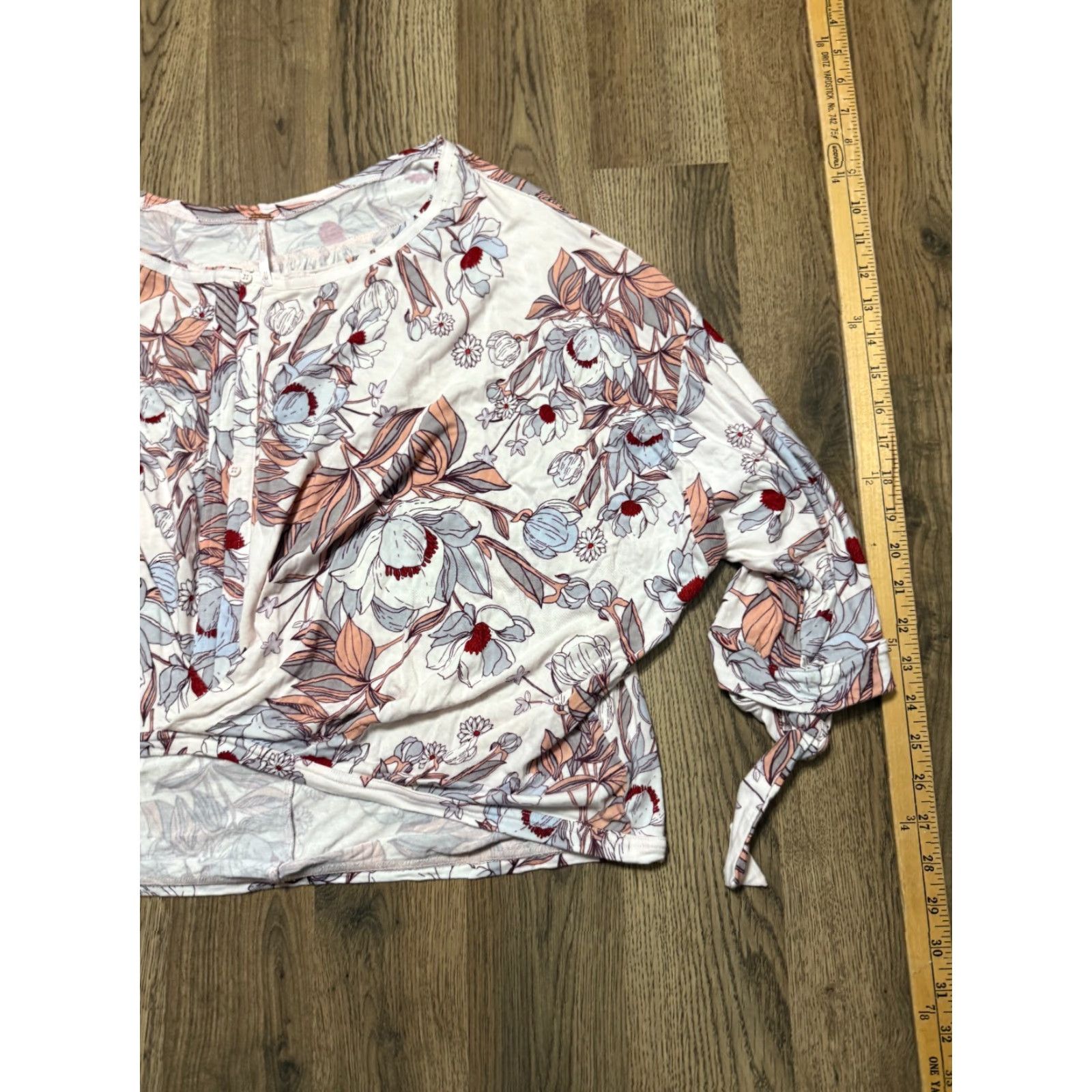 Free People Free People Shirt Womens Medium Multicolor Floral Long Sleeve Button Shirt Size M / US 6-8 / IT 42-44 - 4 Thumbnail