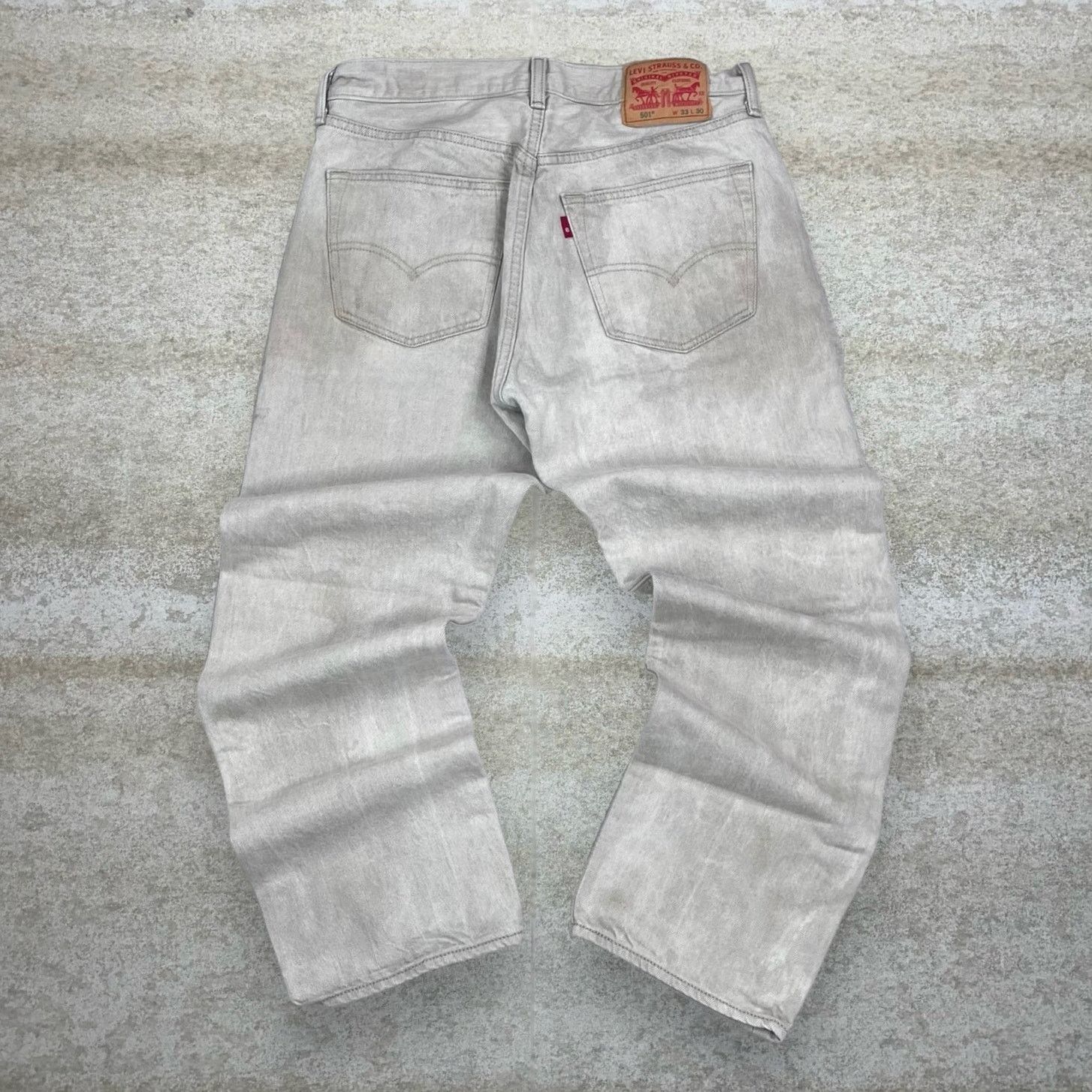 Vintage Y2K Levis Jeans 501 33x30 Regular Straight Tan Wash