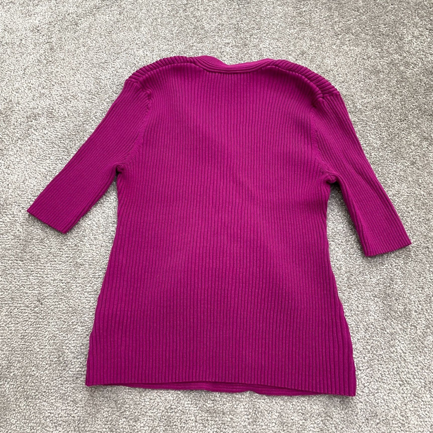 Worthington Worthington Womens Sweater Shirt Knit Wrap V-Neck Purple Large Knit Top Regular Sleeve L Womens Size L / US 10 / IT 46 - 2 Thumbnail