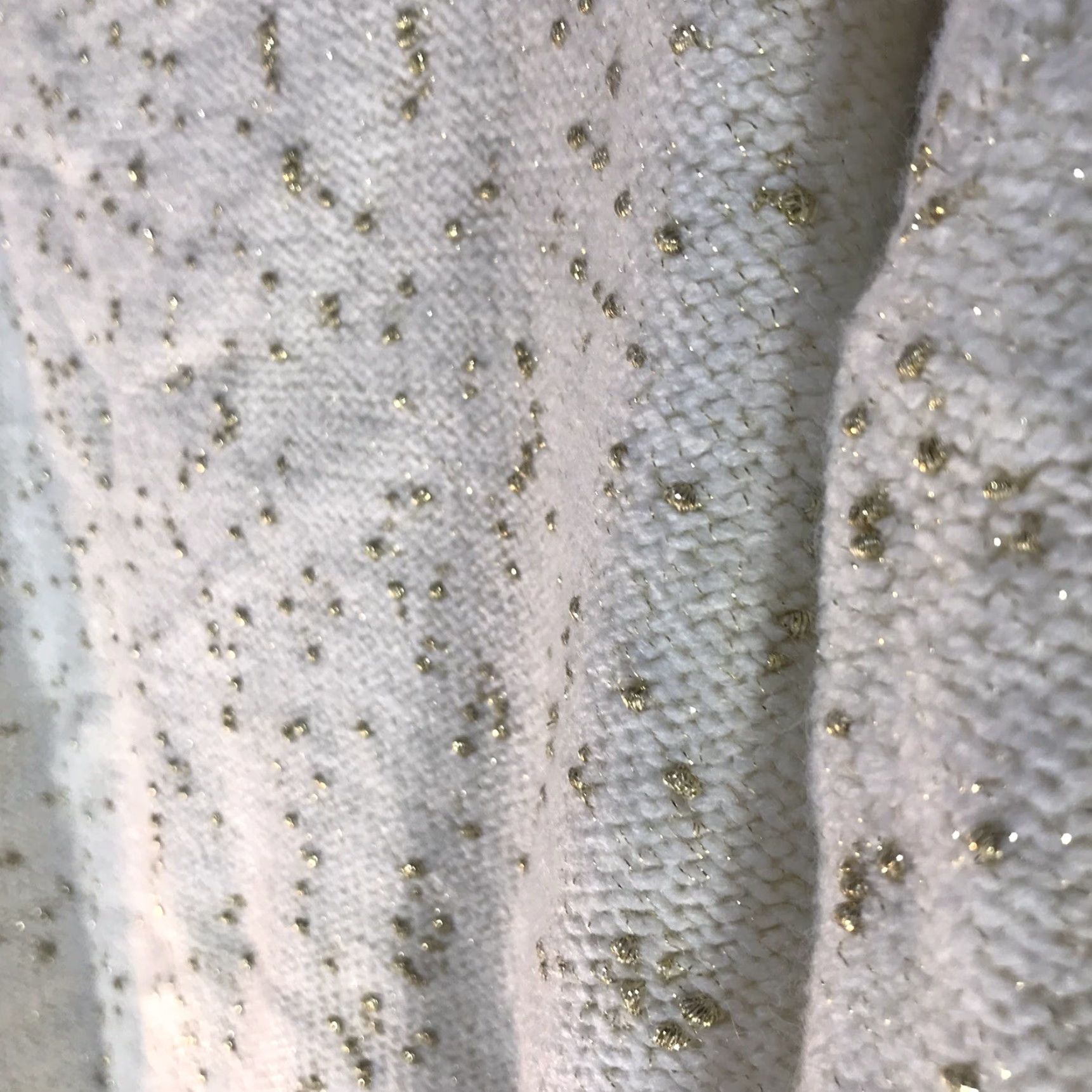 Vintage G By Giuliana Cream Glittery Gold Dots Tight Knit Sweater Womens Size 3X Size XXL / US 16-18 / IT 52-54 - 3 Thumbnail