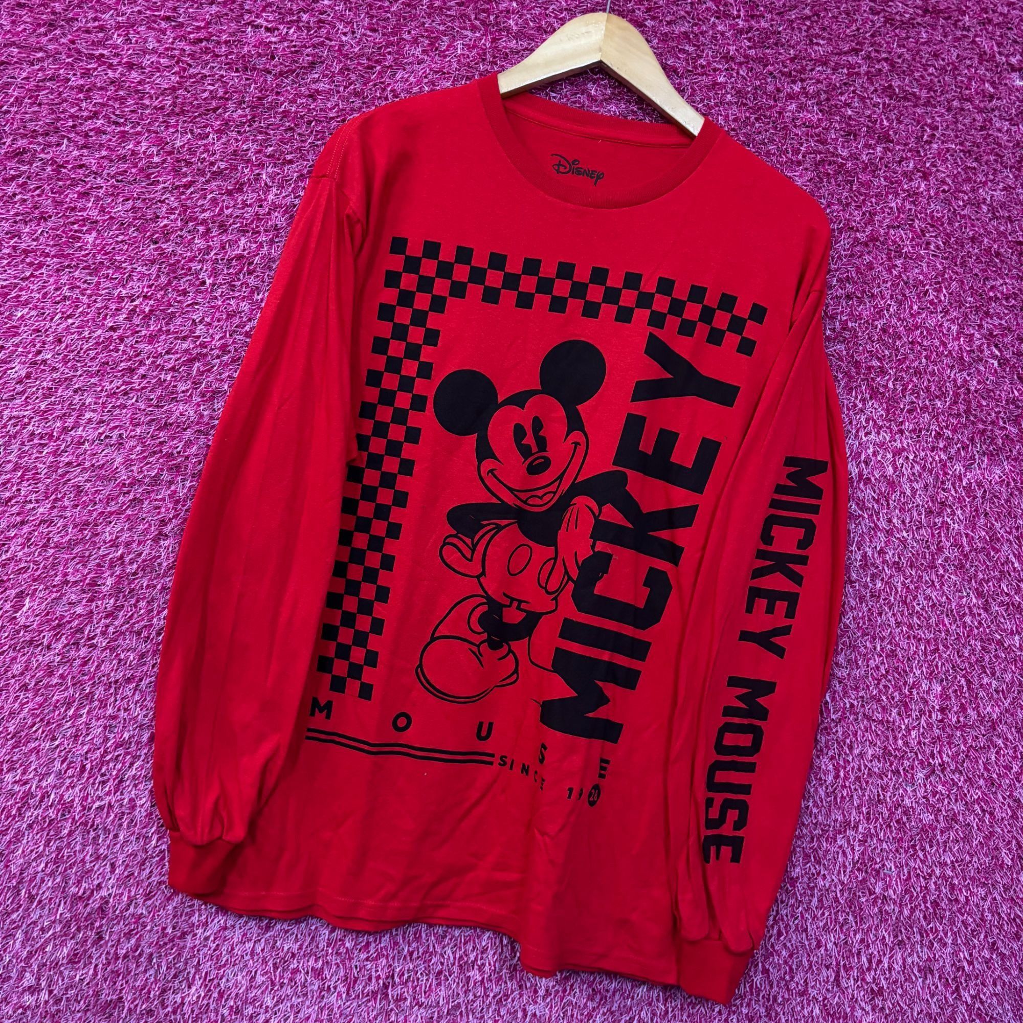 Disney Disney Mickey Mouse Checkered Red Long Sleeve T-Shirt Large Size US L / EU 52-54 / 3 - 3 Thumbnail