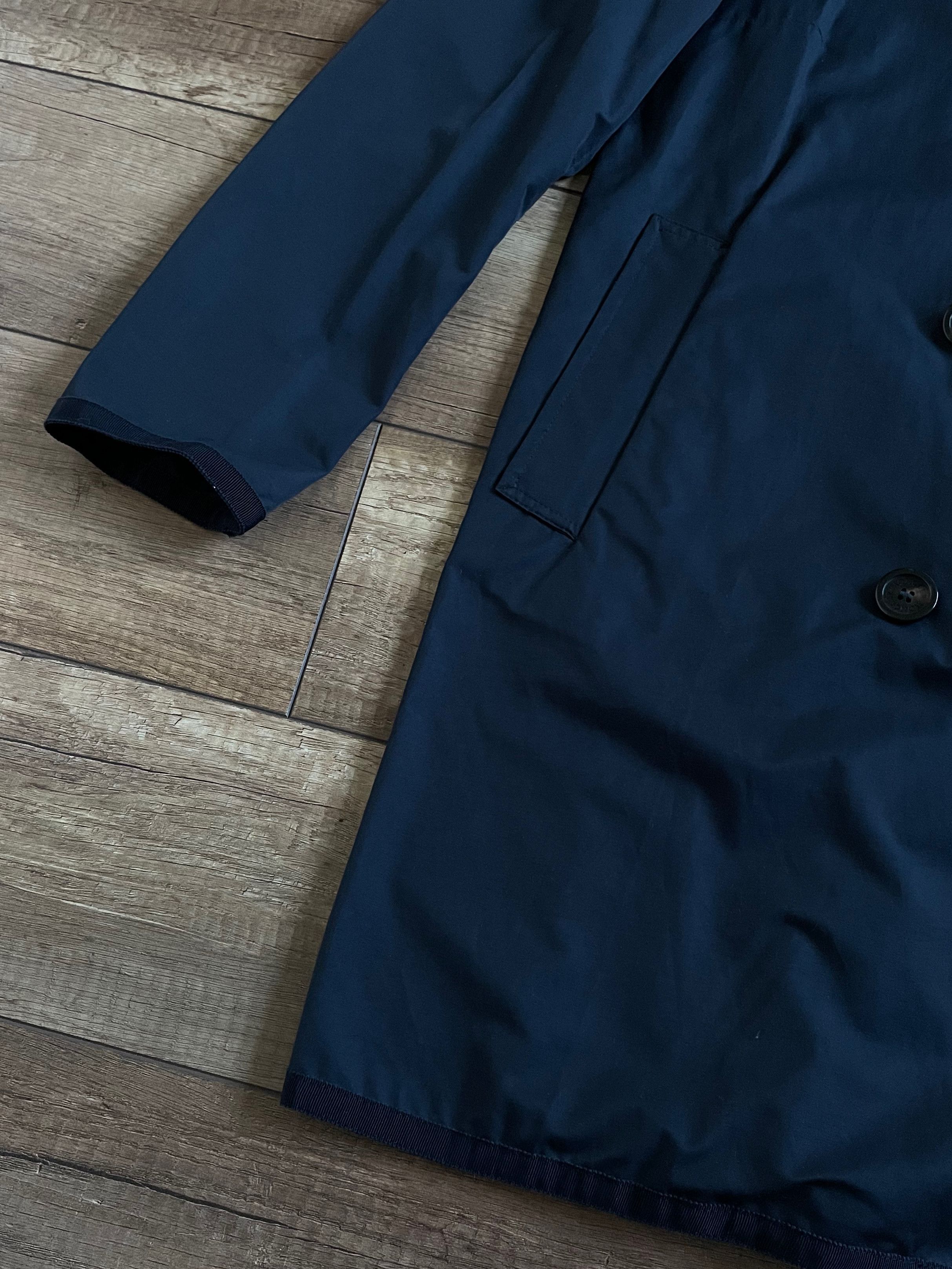 Moncler Moncler Womens Navy Blue Citron Cotton Trench Coat Jacket Size L / US 10 / IT 46 - 3 Thumbnail