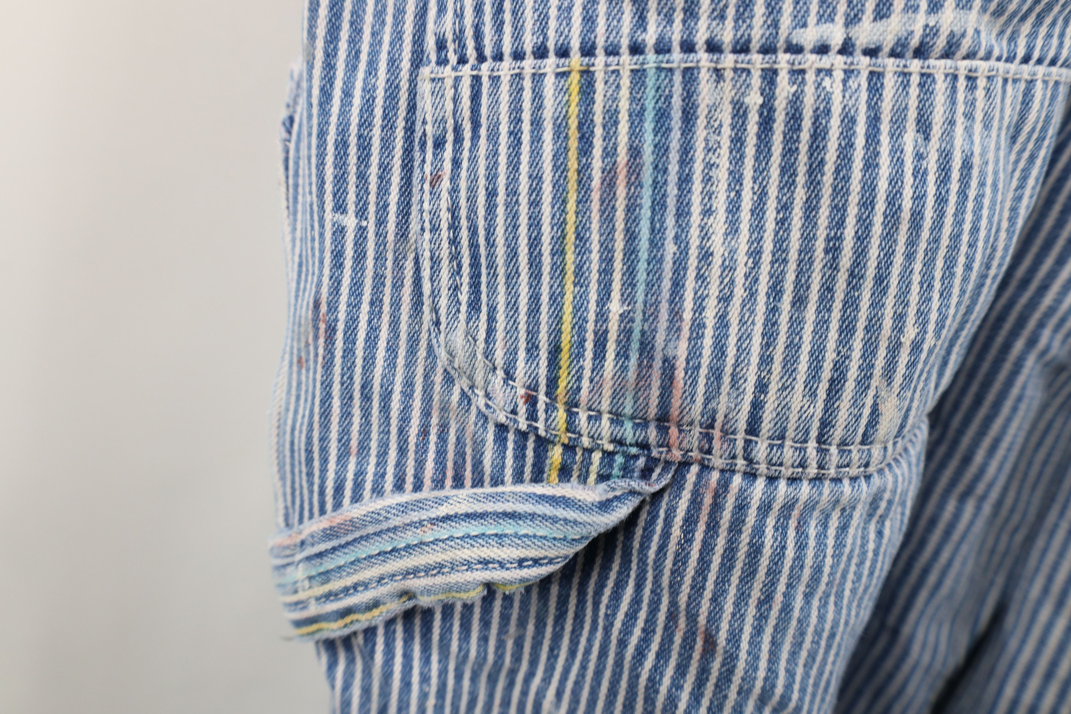 Vintage Vintage 90s Streetwear Cut Off Hickory Striped Overalls Size US 42 / EU 58 - 13 Thumbnail